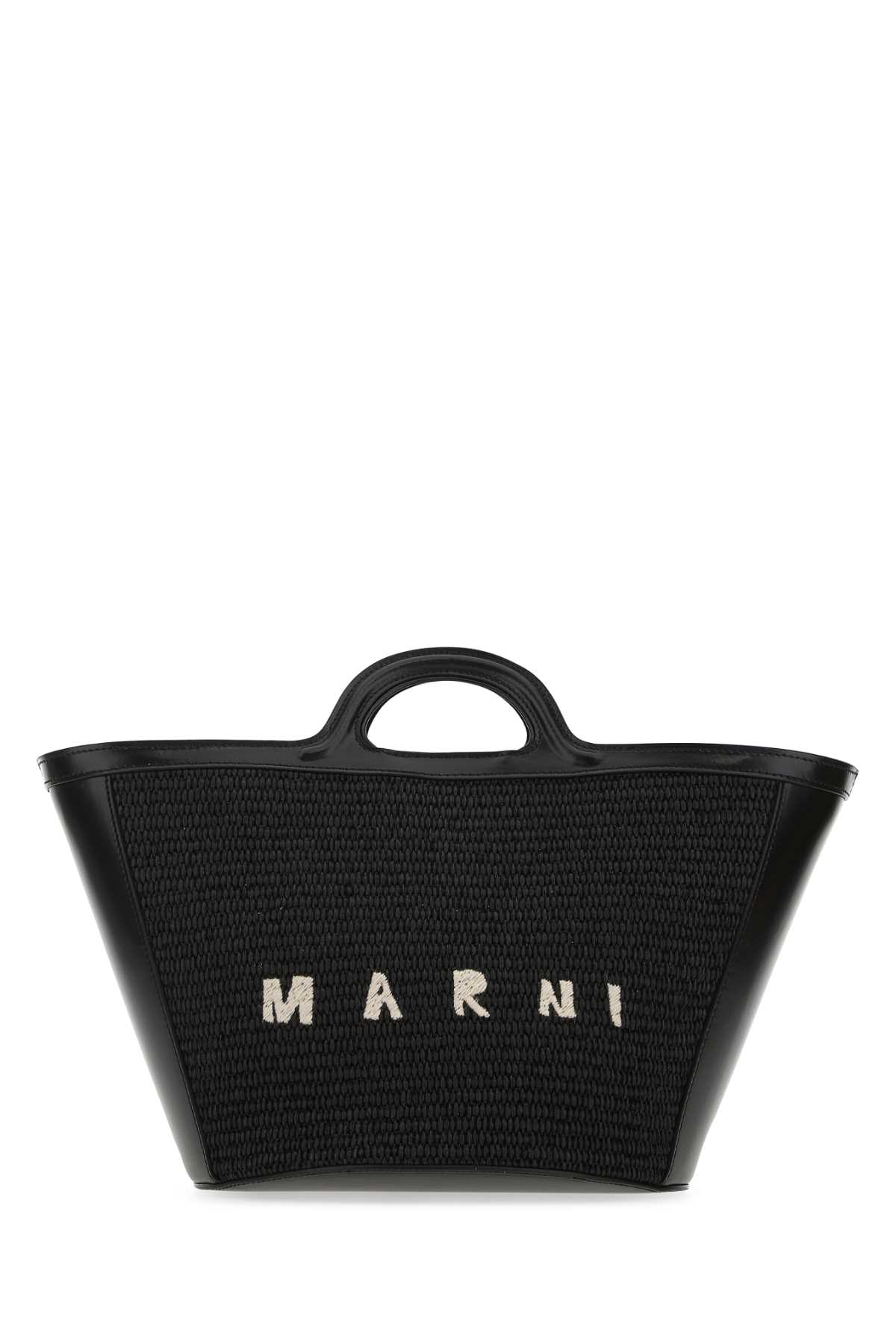 Black leather and raffia small Tropicalia Summer handbag BMMP0068Q0P386000N99 (Marni / ハンドバッグ・ショルダーバッグ ) | Marni (マルニ)