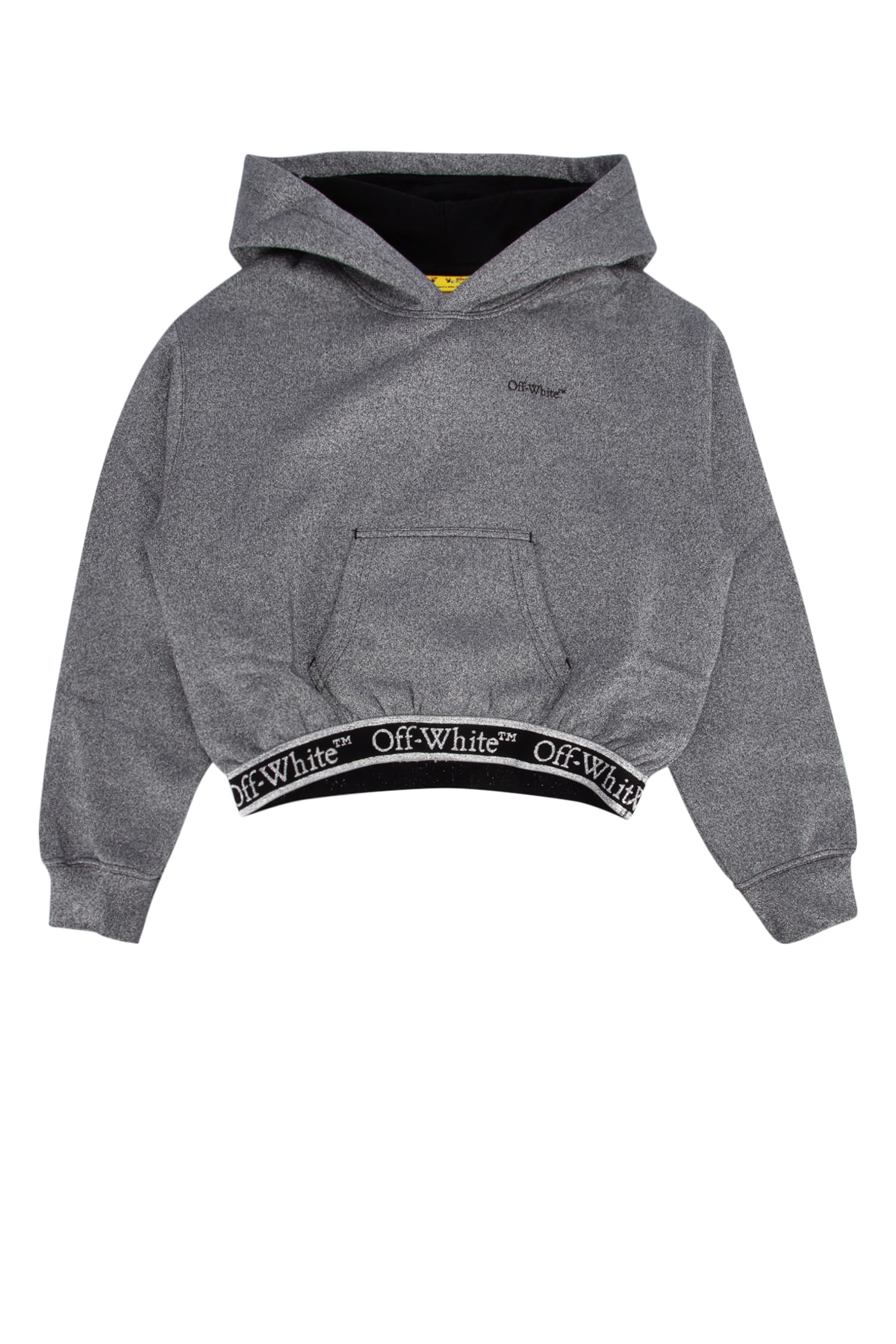 BOOKISH LOGO BAND HOODIE CROP SILVER B OGBB005F24FLE0017210 (Off-White / スウェット・フーディー ) | Off-White (オフホワイト)