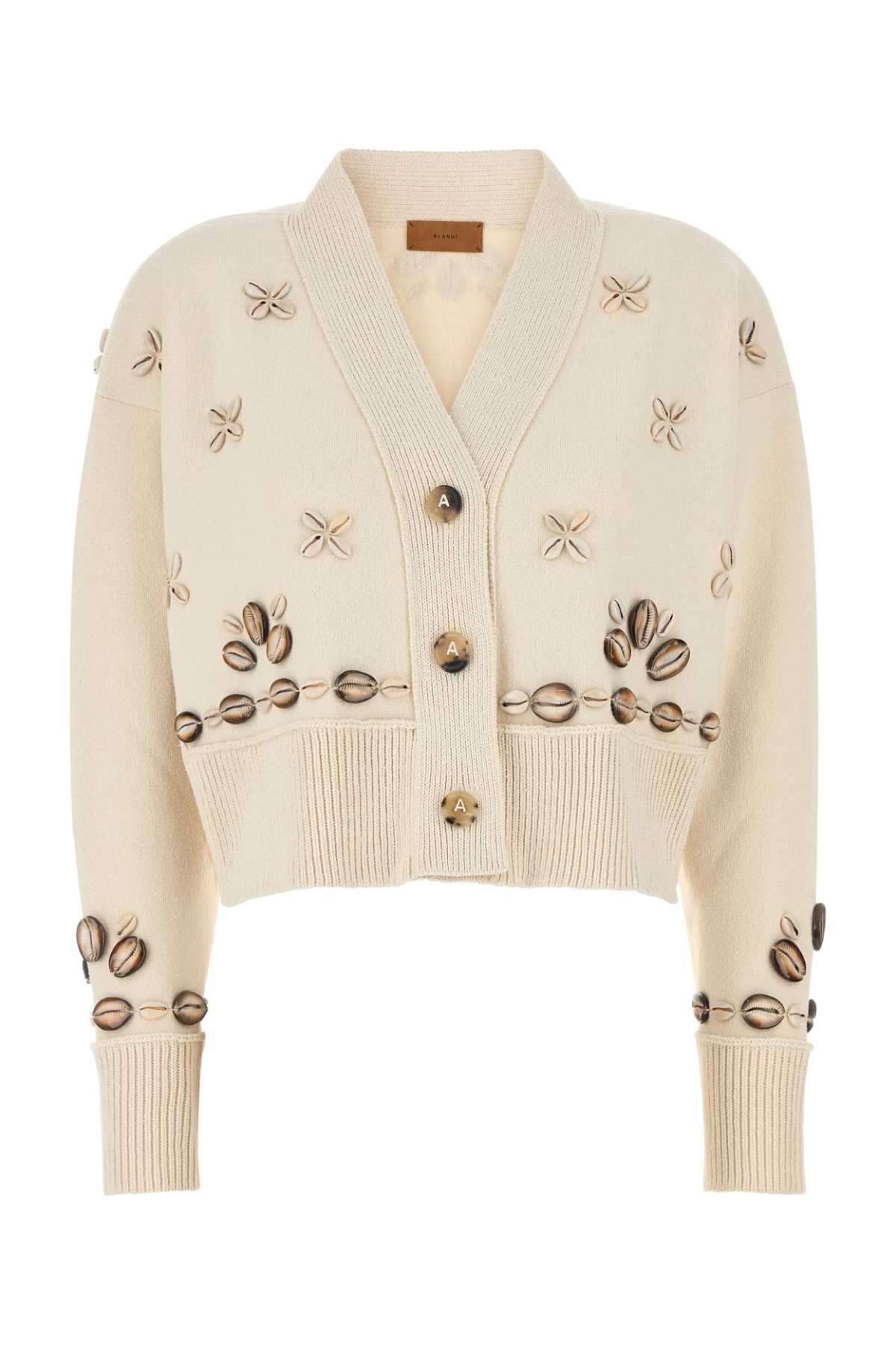 Ivory silk blend oversize Ocean Dream cardigan LWHB055R25KNI00403OF (ALANUI / ニット・セーター・カーディガン ) | ALANUI (アラヌイ)