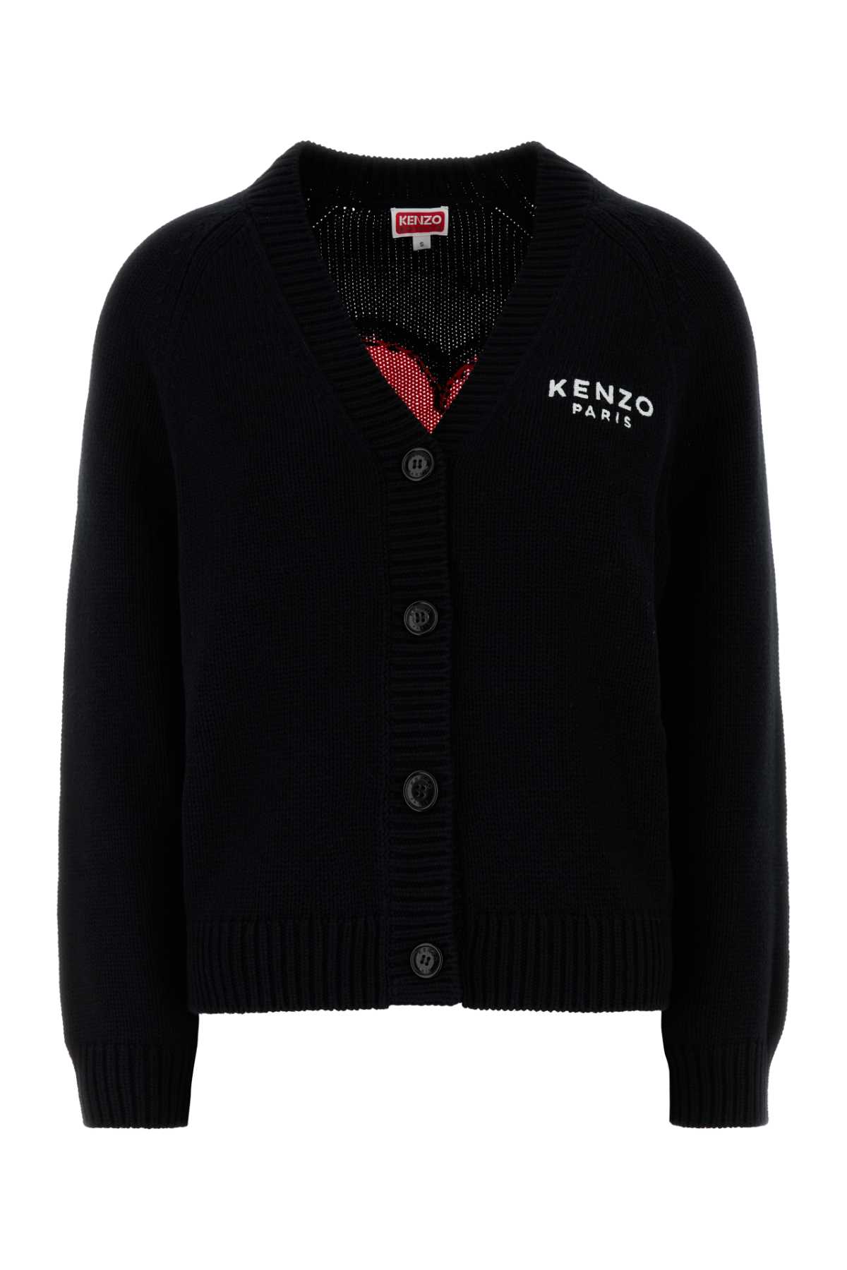 Black cotton blend cardigan FF62CA7063LA99J (KENZO / ニット・セーター・カーディガン ) | KENZO (ケンゾー)