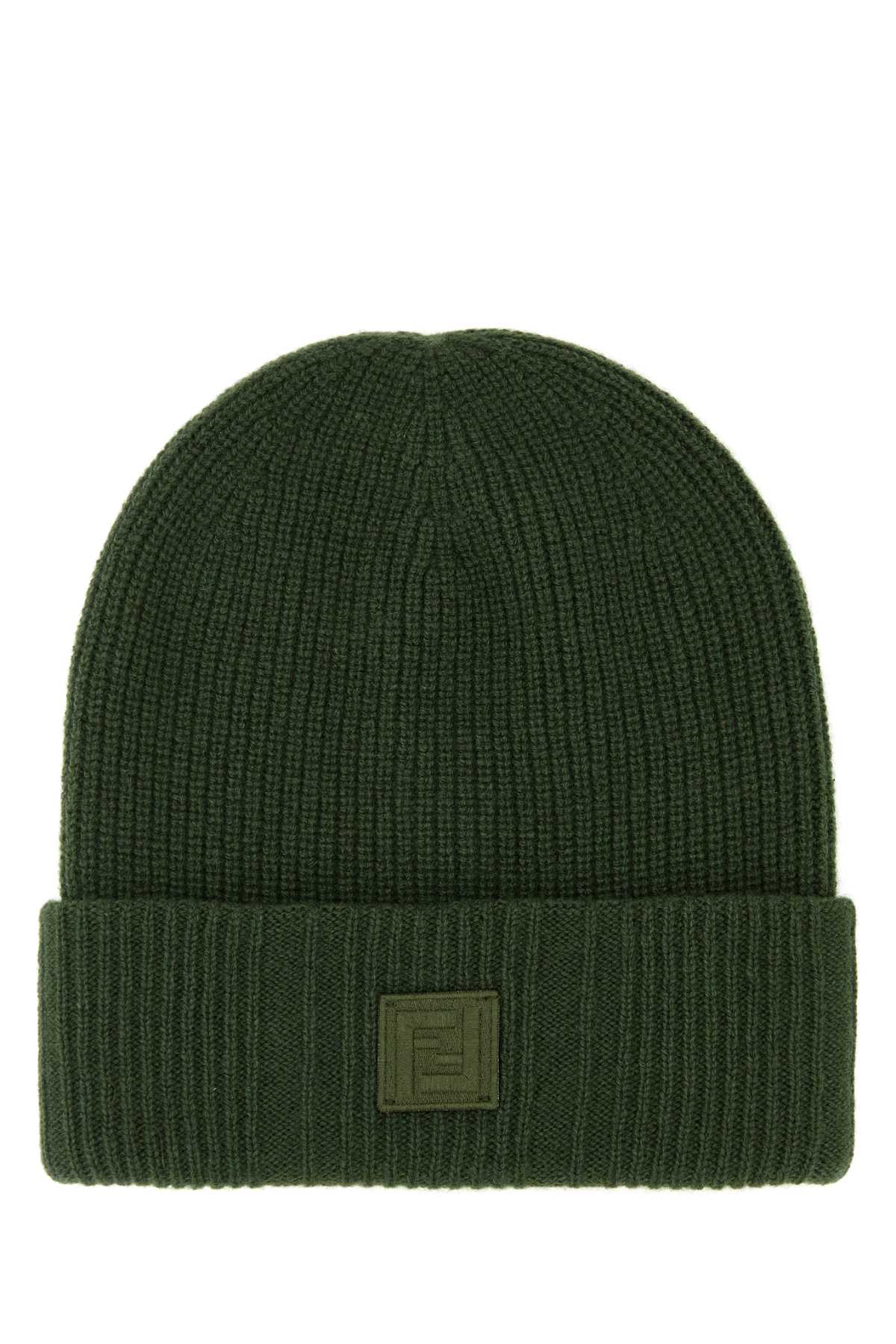 Green wool blend beanie hat FXQ352ASMMF0QG2 (FENDI / 帽子 ) | FENDI (フェンディ)