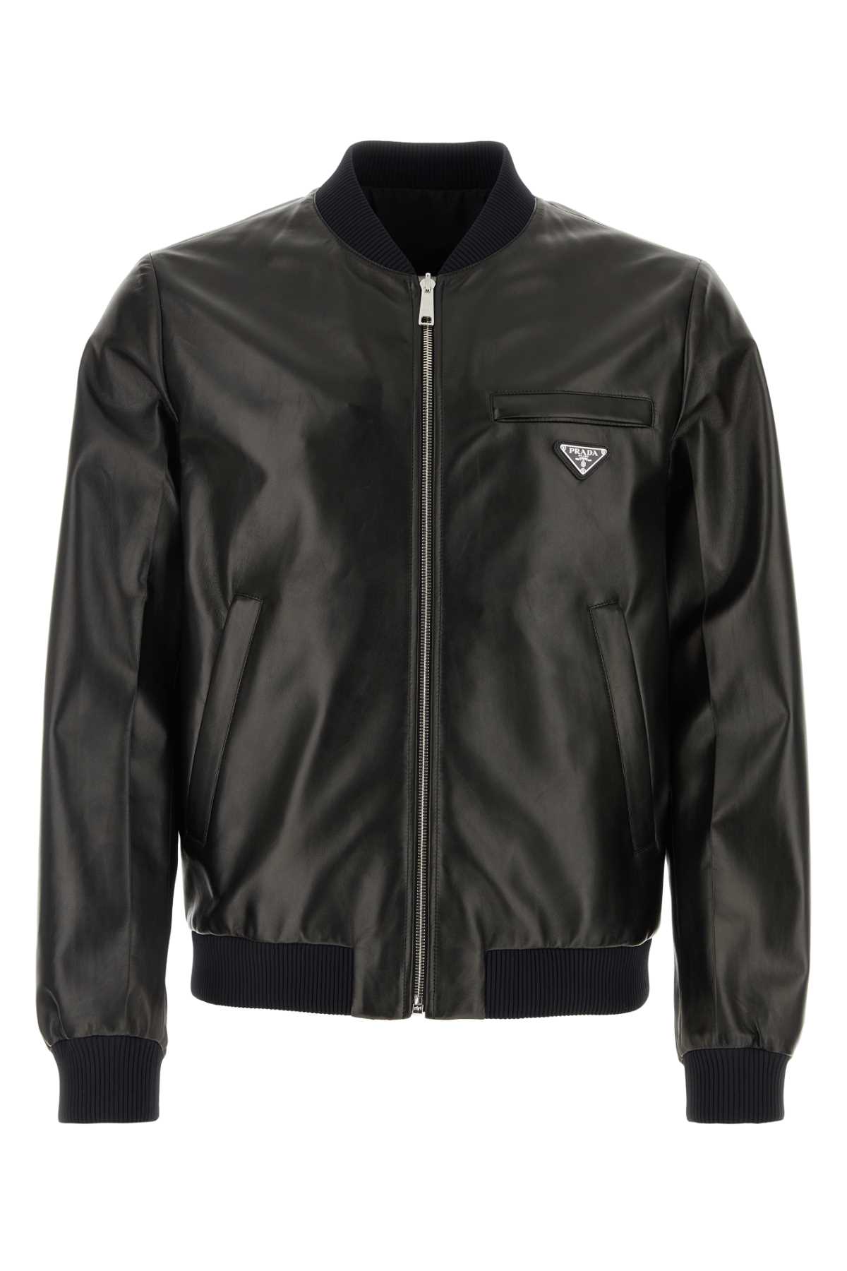 Black nappa leather reversible bomber jacket UPW280SOOO038F0002 (Prada / レザー&ファージャケット・コート ) | Prada (プラダ)
