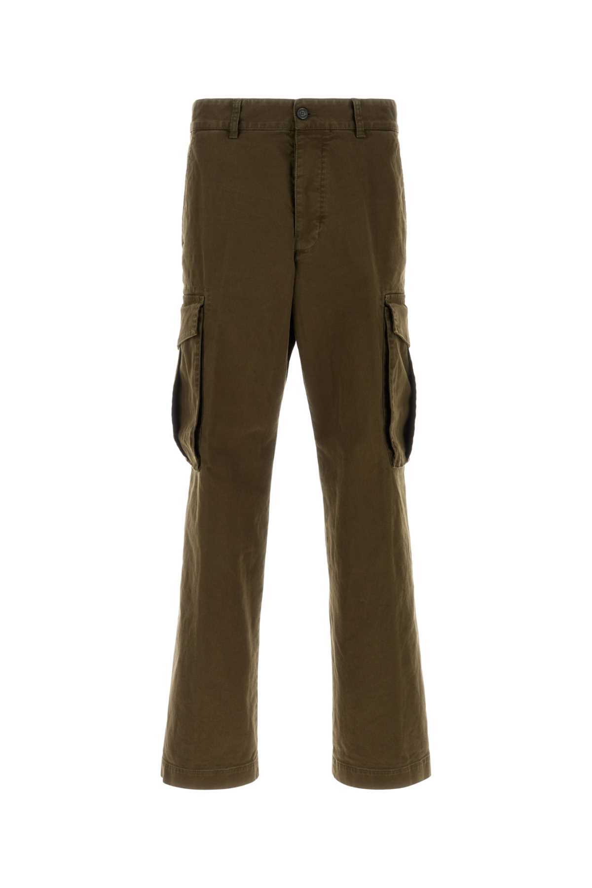 Olive green stretch cotton Loose cargo pant S74KB1079S39021728 (Dsquared2 / パンツ ) | Dsquared2 (ディースクエアード)