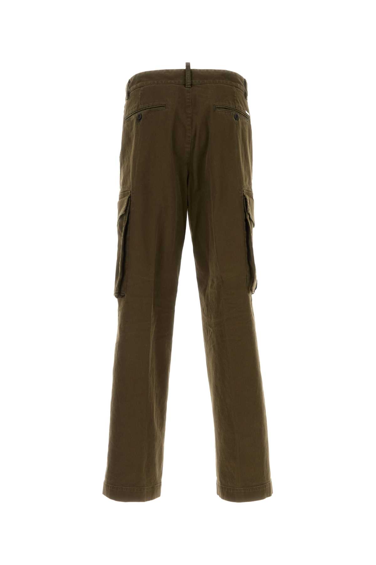 Olive green stretch cotton Loose cargo pant S74KB1079S39021728 (Dsquared2 / パンツ ) | Dsquared2 (ディースクエアード)(1)