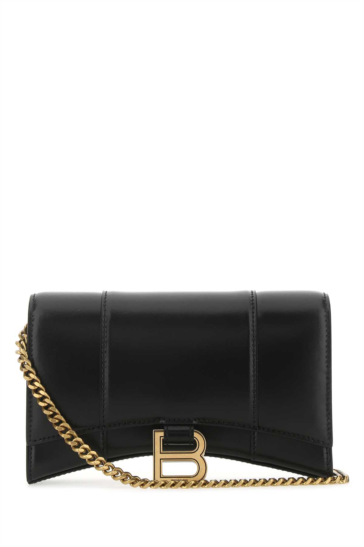 Black leather Hourglass clutch 6560501QJ4M1000 (Balenciaga / ハンドバッグ・ショルダーバッグ ) | Balenciaga (バレンシアガ)