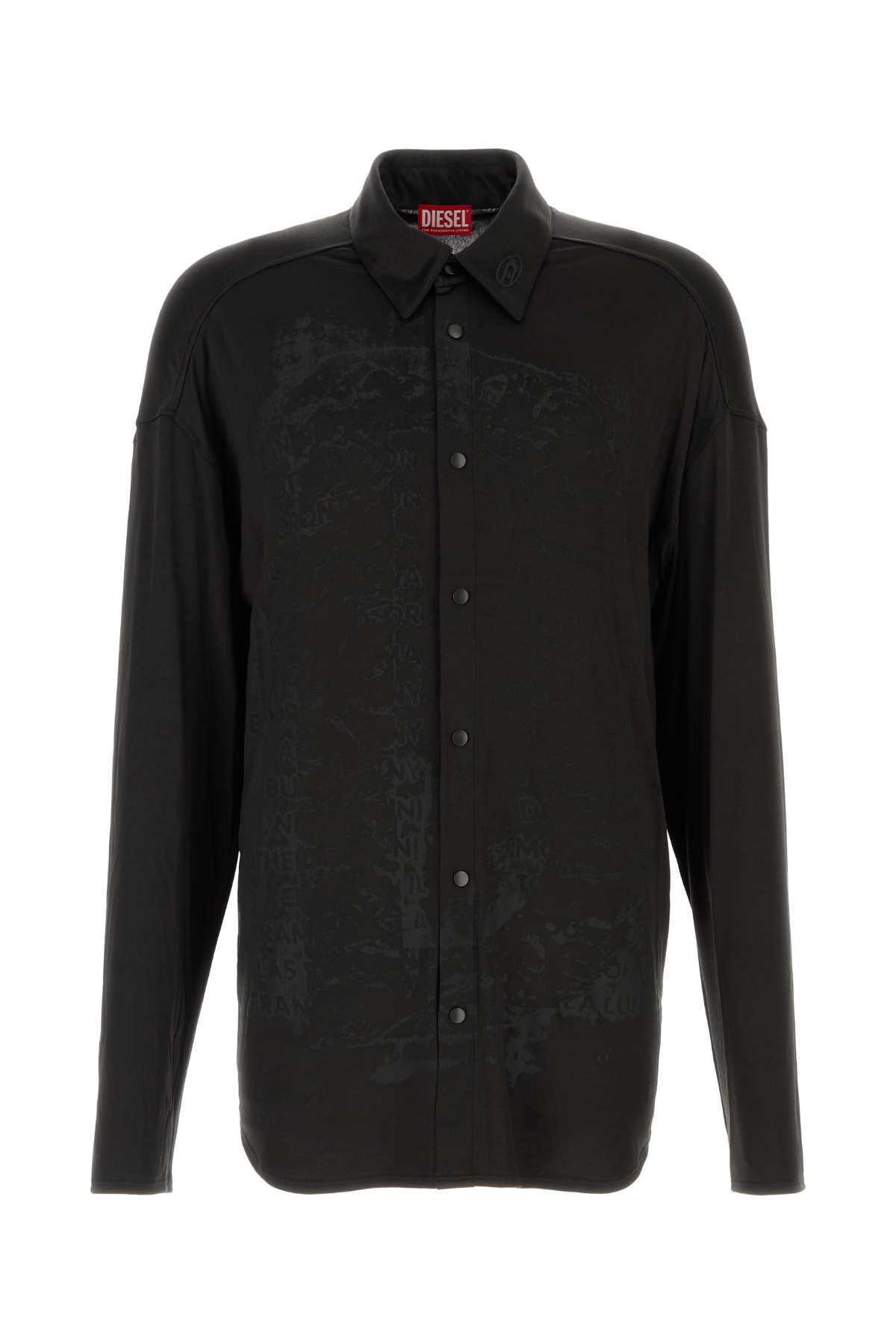 Black stretch acetate S-Frederic shirt A181730HJBF9XX (Diesel / シャツ・ブラウス ) | Diesel (ディーゼル)