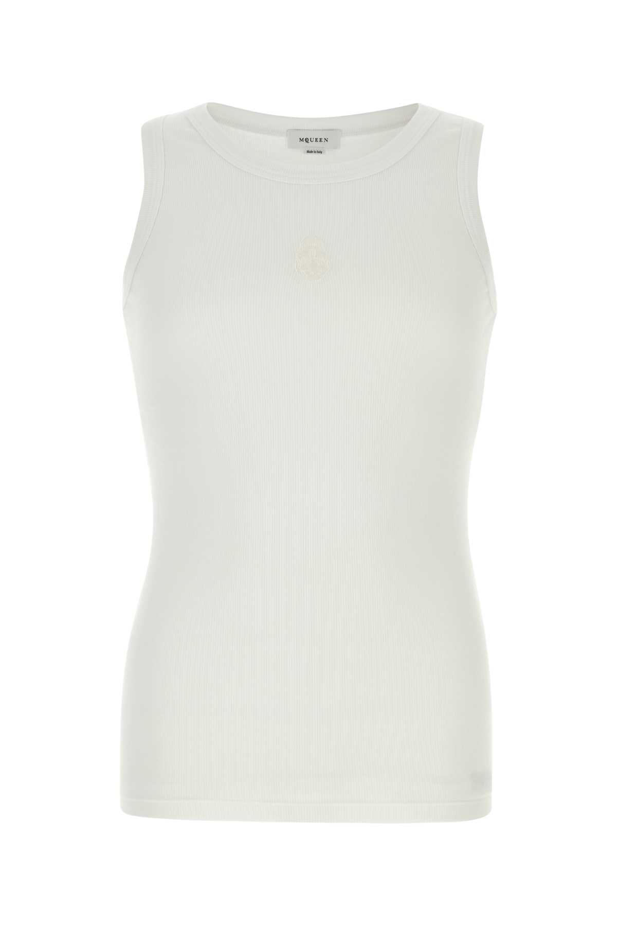 White stretch cotton tank top 815098QXAA99000 (Alexander McQUEEN / タンクトップ・キャミソール ) | Alexander McQUEEN (アレキサンダー・マックイーン)
