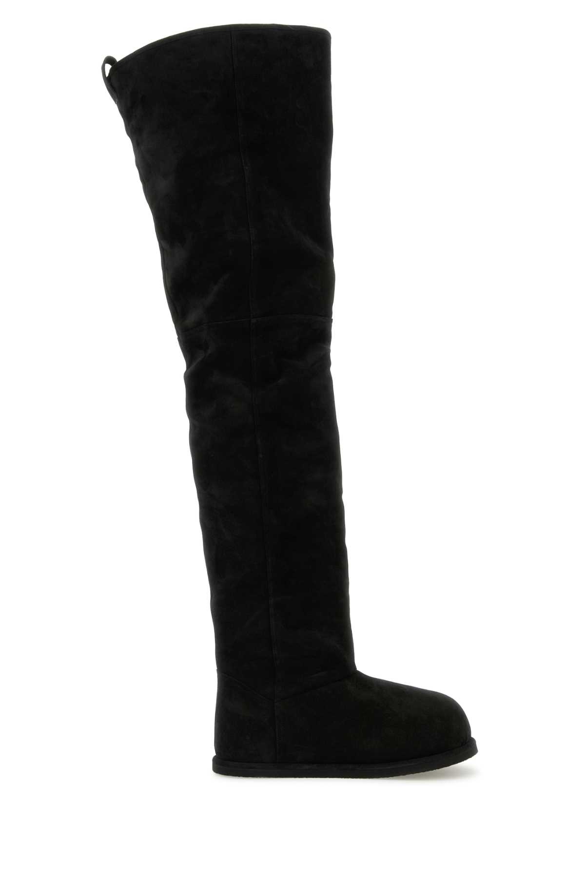 Black suede Heidi over-the-knee boots HEIDITHIGHHIBOOT15BLKIVORY (AMINA MUADDI / ブーツ ) | AMINA MUADDI (アミナ モアディ)