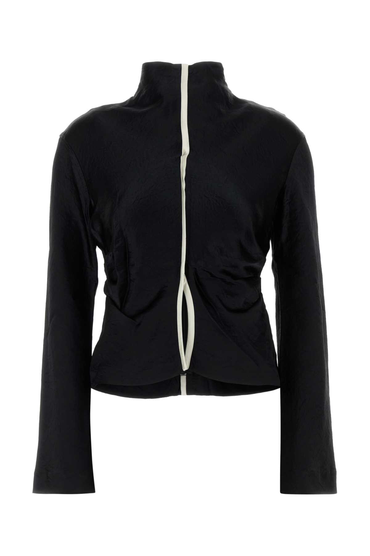 Black satin Domini blouse NW24FWSH33799BLACKECRU (Nanushka / シャツ・ブラウス ) | Nanushka (ナヌーシュカ)