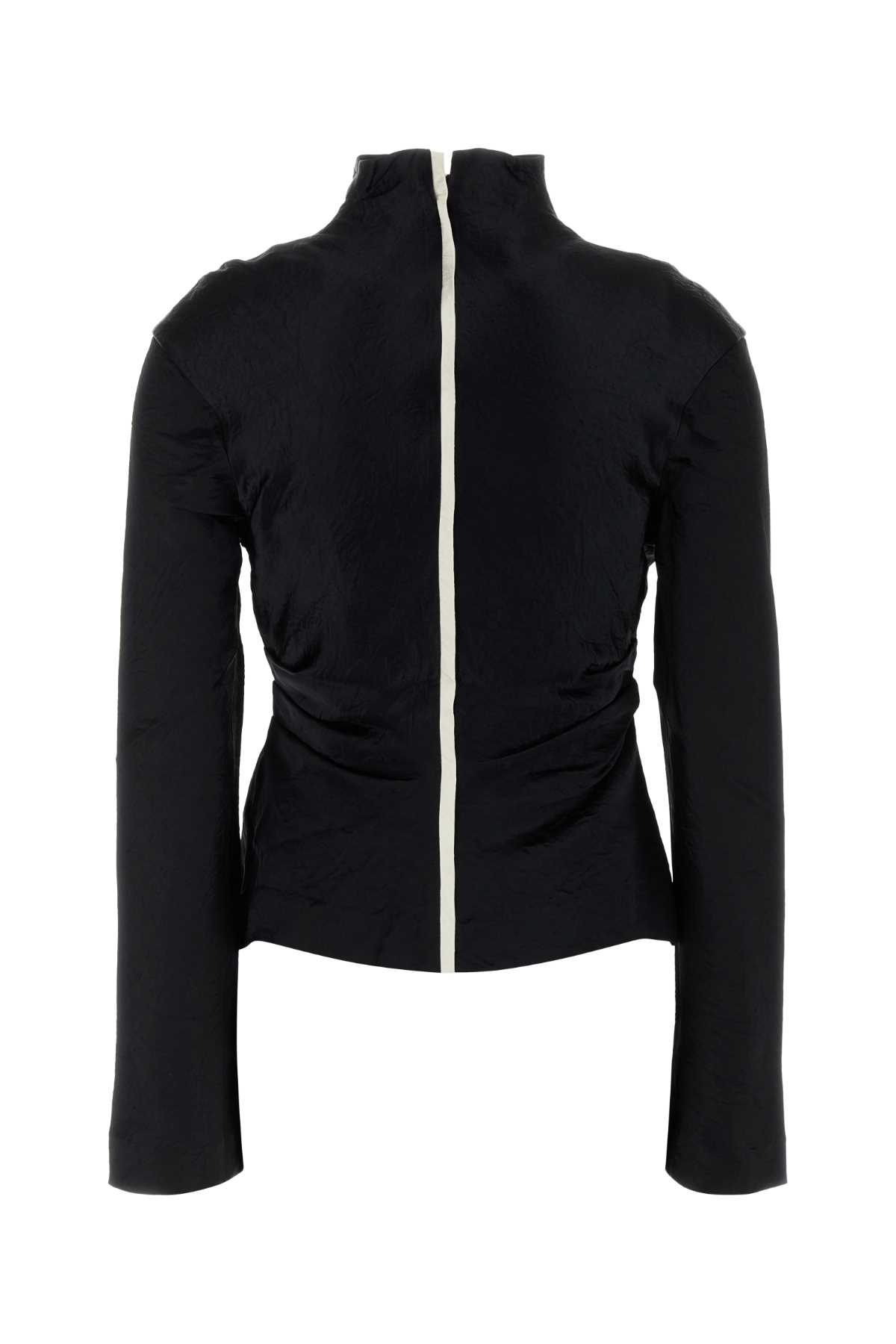 Black satin Domini blouse NW24FWSH33799BLACKECRU (Nanushka / シャツ・ブラウス ) | Nanushka (ナヌーシュカ)(1)