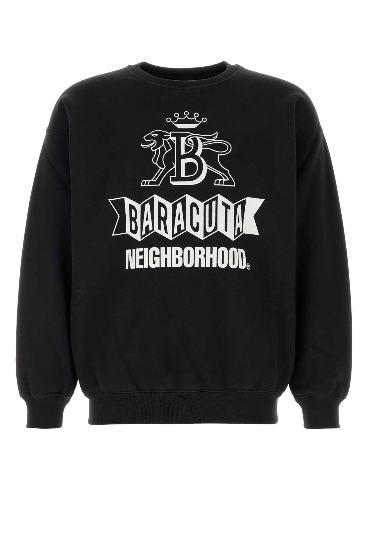 Black cotton blend oversize sweatshirt BRFEL0048100 (BARACUTA / スウェット・フーディー ) | BARACUTA (バラクータ)
