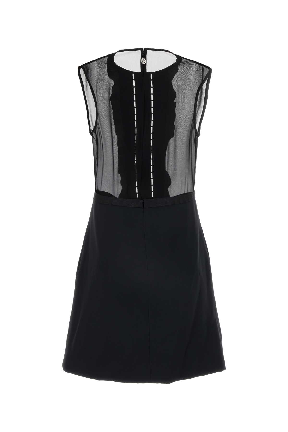 Black georgette mini dress 10153841A005231B000 (VERSACE / ワンピース・ドレス・オールインワン ) | VERSACE (ヴェルサーチェ)(1)