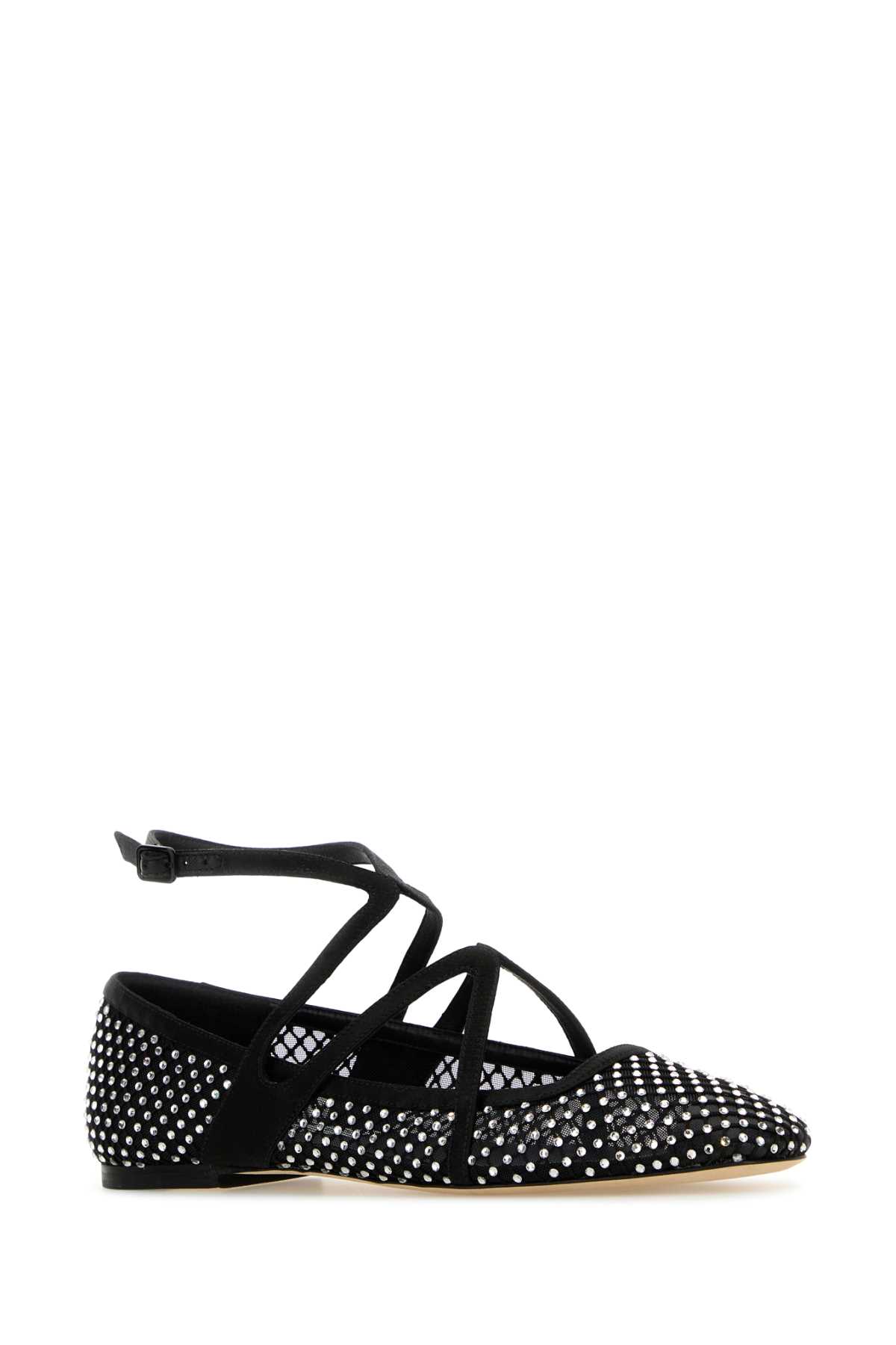 Embellished mesh Astoria ballerinas ASTORIAFLATQHSBLACRY (JIMMY CHOO / フラットシューズ ) | JIMMY CHOO (ジミー チュウ)(1)