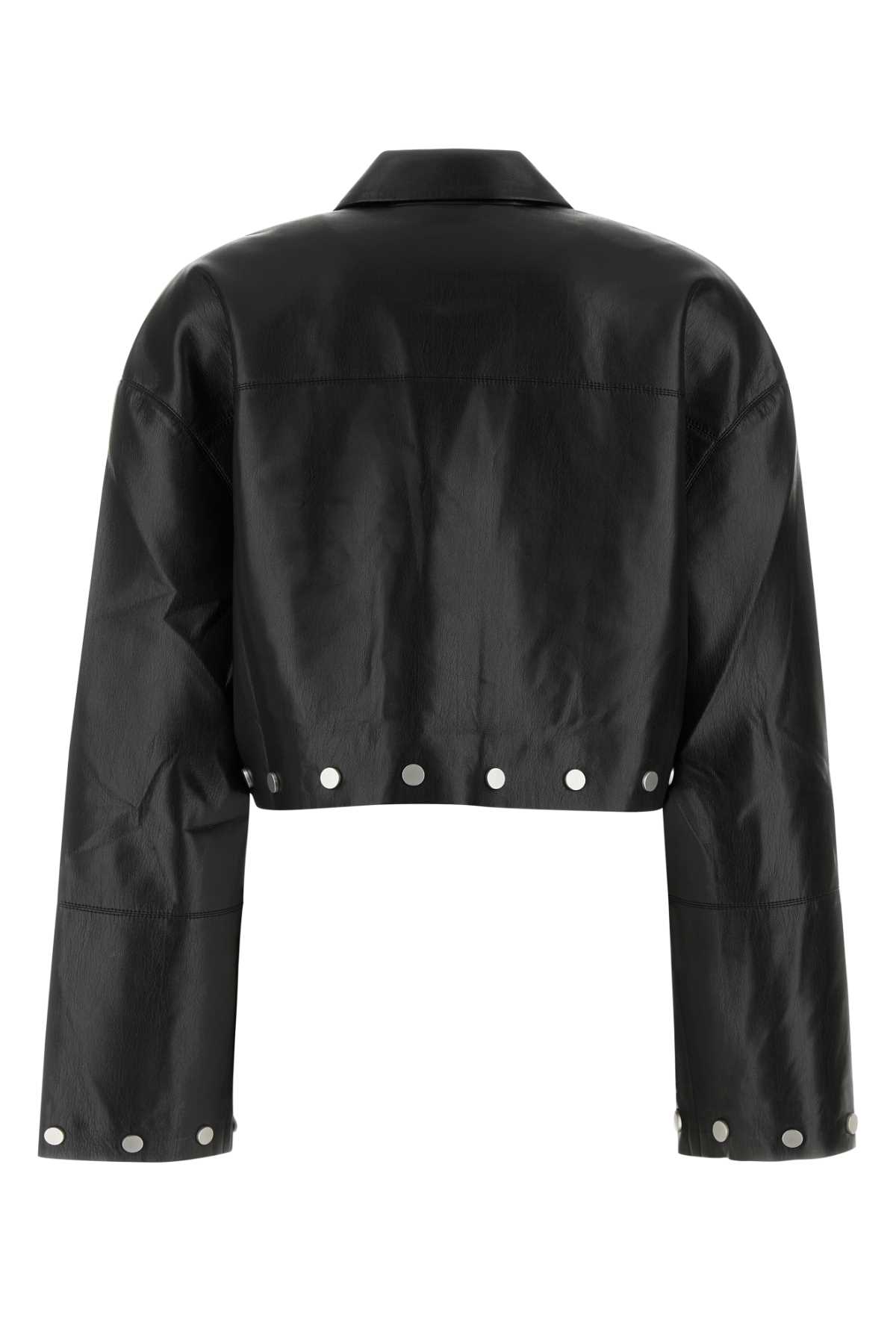 Black synthetic leather Kassie shirt NW24FWSH31100BLACK (Nanushka / シャツ・ブラウス ) | Nanushka (ナヌーシュカ)(1)