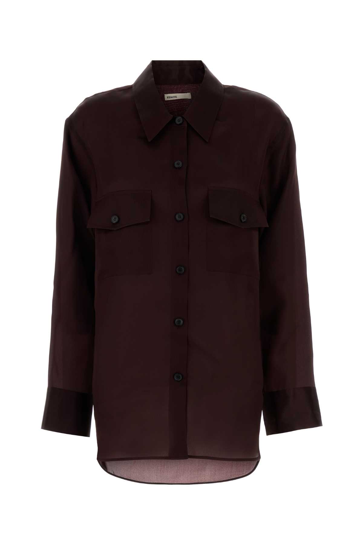 Aubergine silk Matteo shirt 24043002W3002599 (KHAITE / シャツ・ブラウス ) | KHAITE (ケイト)