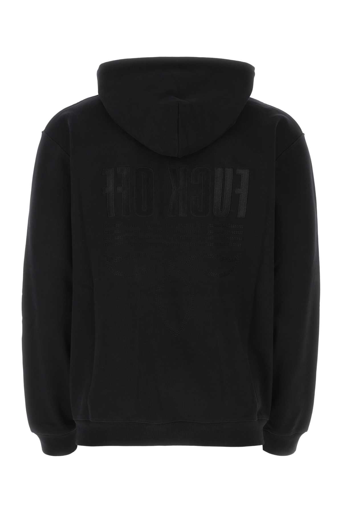 Black stretch cotton sweatshirt VL16HD260BBLACK (VTMNTS / スウェット・フーディー ) | VTMNTS (ブイティーエムエヌティーエス)(1)