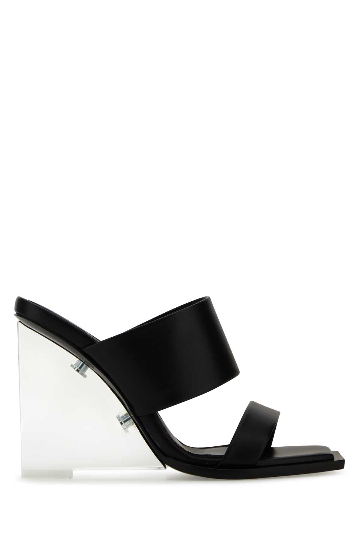 Black leather Shard mules 746240WIDQ01000 (Alexander McQUEEN / サンダル ) | Alexander McQUEEN (アレキサンダー・マックイーン)