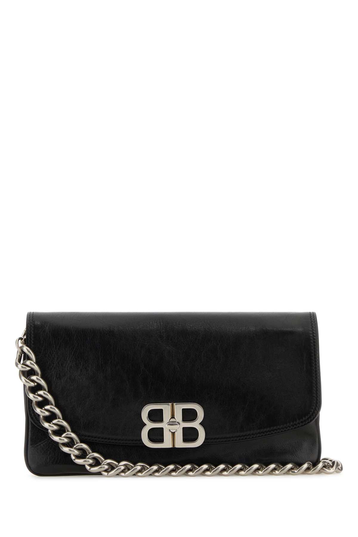 Black leather medium BB Soft Flap clutch 7485962AAI41000 (Balenciaga / ハンドバッグ・ショルダーバッグ ) | Balenciaga (バレンシアガ)