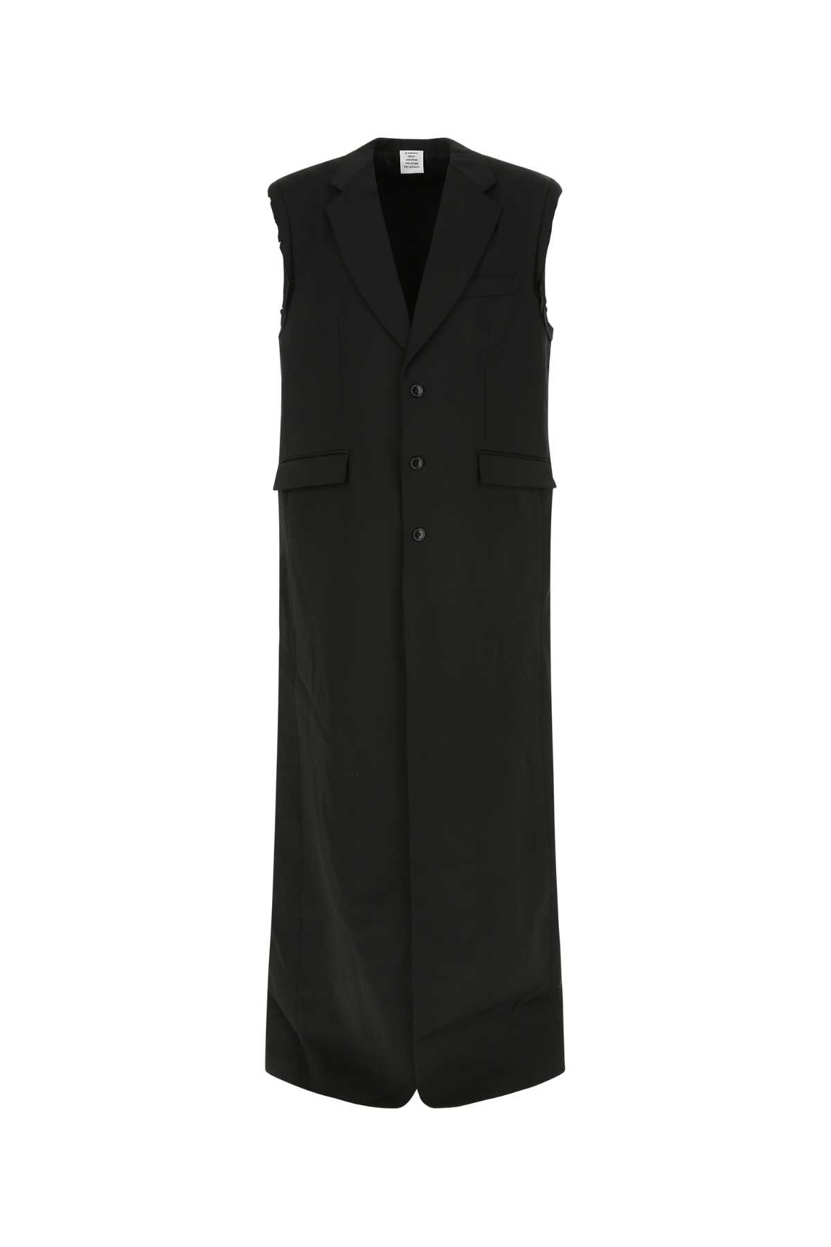 Black stretch wool coat UE52CO400BBLACK (VETEMENTS / コート ) | VETEMENTS (ヴェトモン)