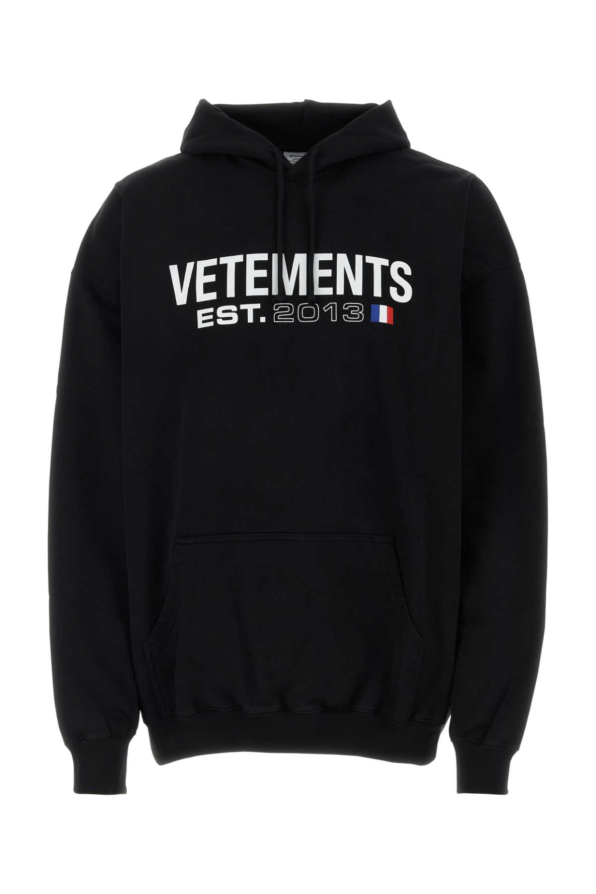 Black cotton blend oversize sweatshirt UE54HD100BBLACK (VETEMENTS / スウェット・フーディー ) | VETEMENTS (ヴェトモン)