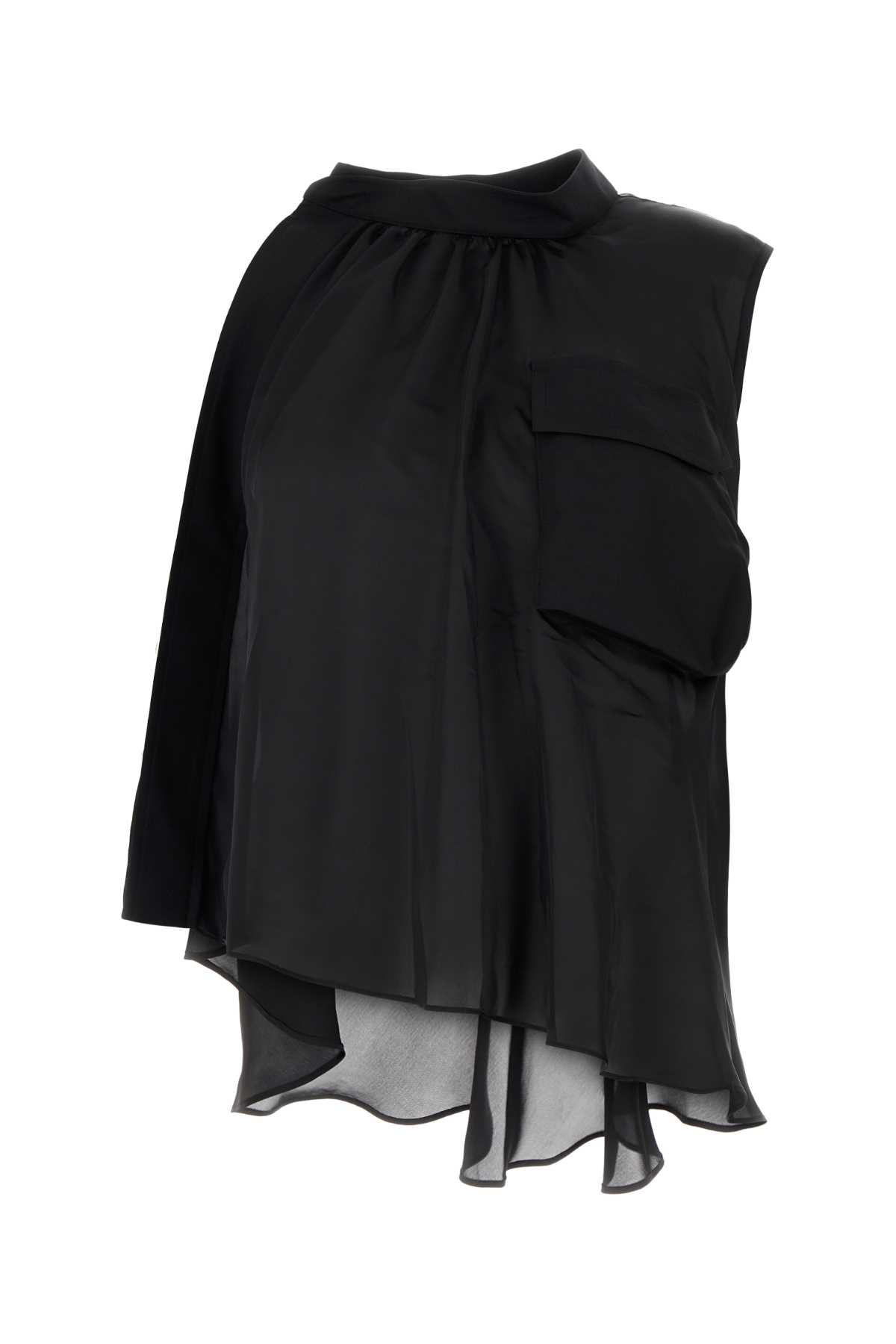 Black satin top 2507947001 (sacai / シャツ・ブラウス ) | sacai (サカイ)
