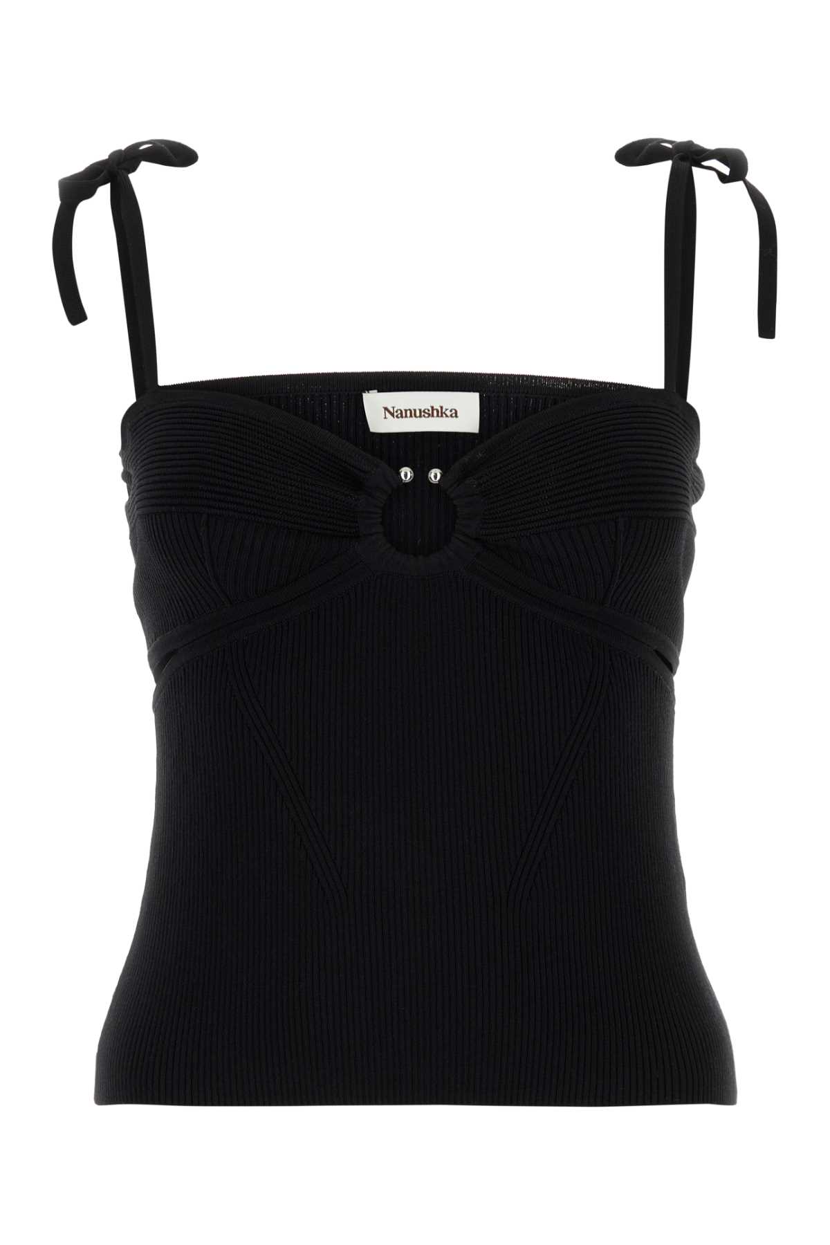 Black stretch viscose blend Savera top NW24RSTP03199BLACK (Nanushka / タンクトップ・キャミソール ) | Nanushka (ナヌーシュカ)