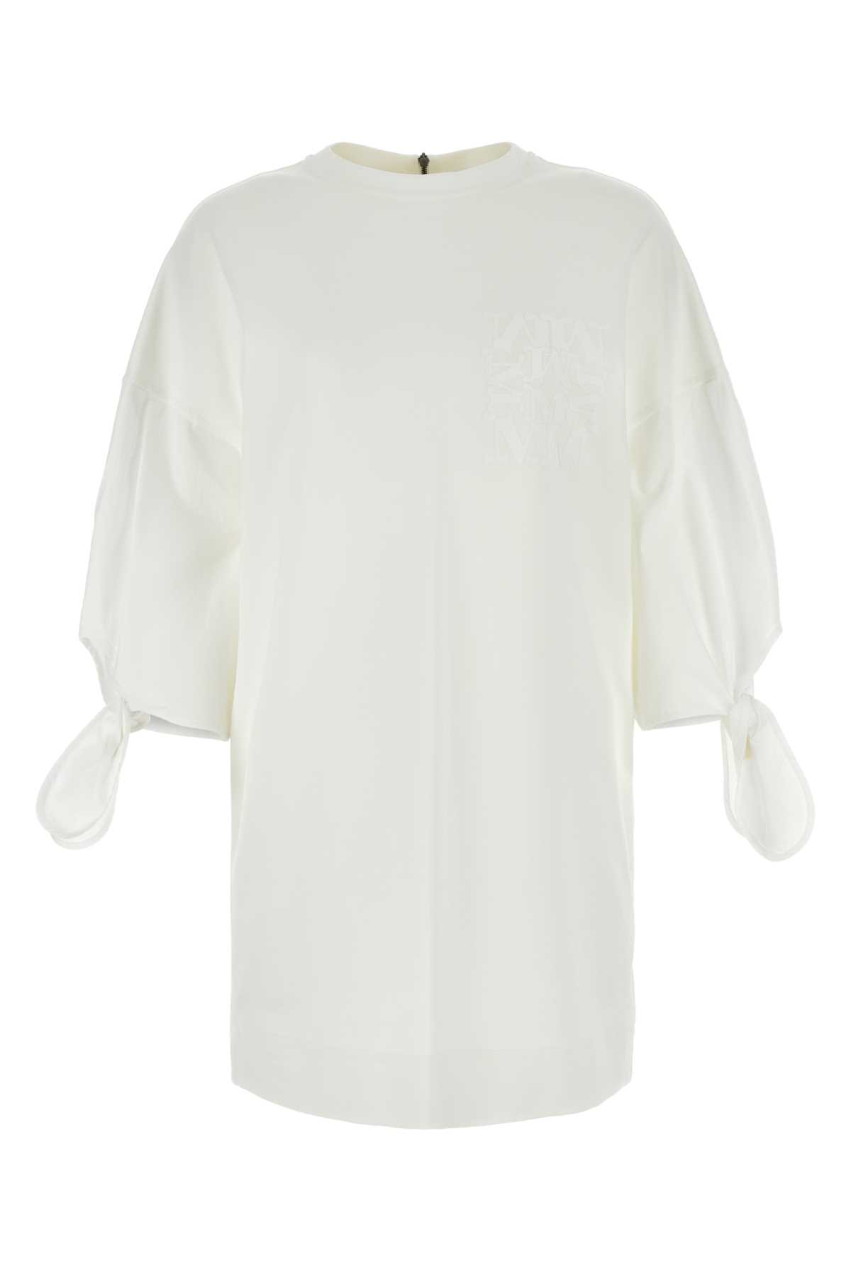 White stretch nylon blend Agora t-shirt mini dress 2411621032600001 (Max Mara / ワンピース・ドレス・オールインワン ) | Max Mara (マックスマーラ)