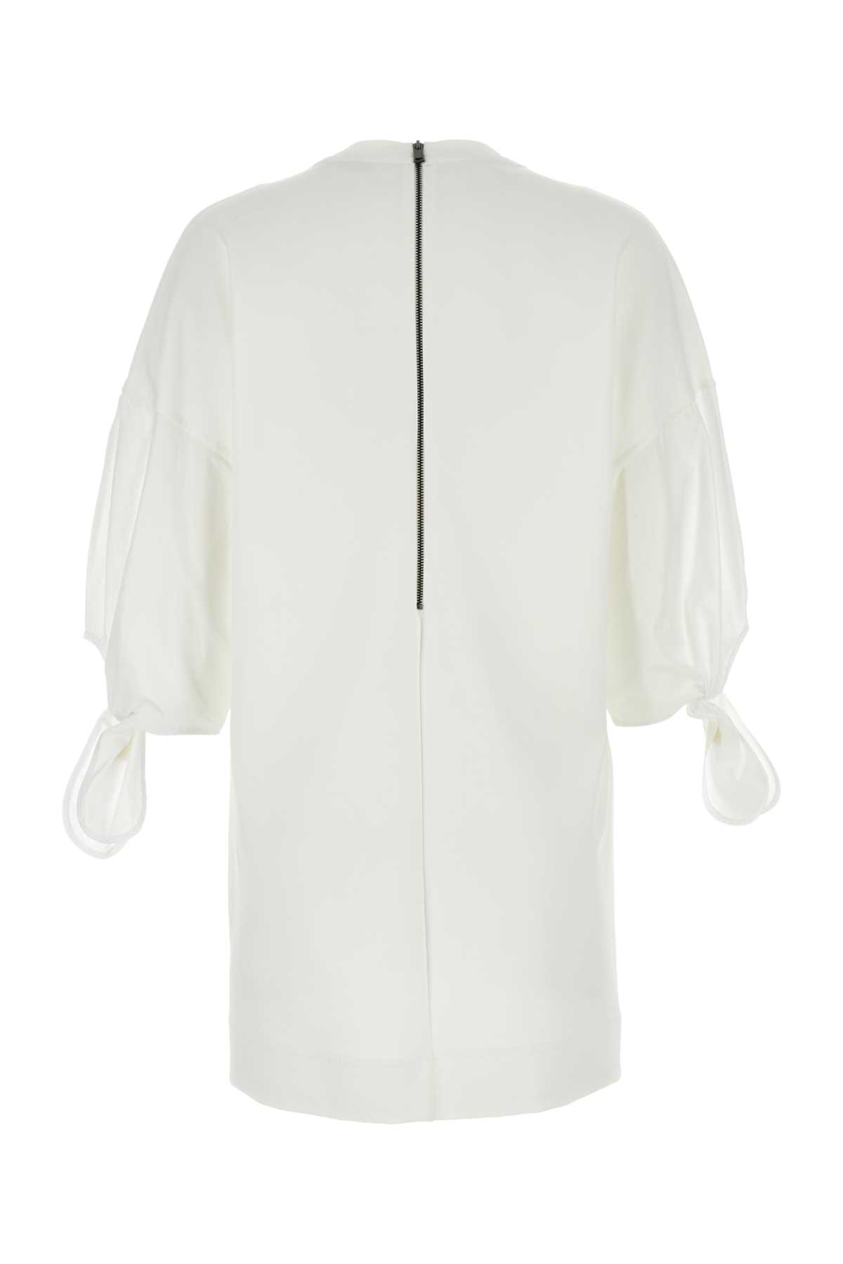 White stretch nylon blend Agora t-shirt mini dress 2411621032600001 (Max Mara / ワンピース・ドレス・オールインワン ) | Max Mara (マックスマーラ)(1)