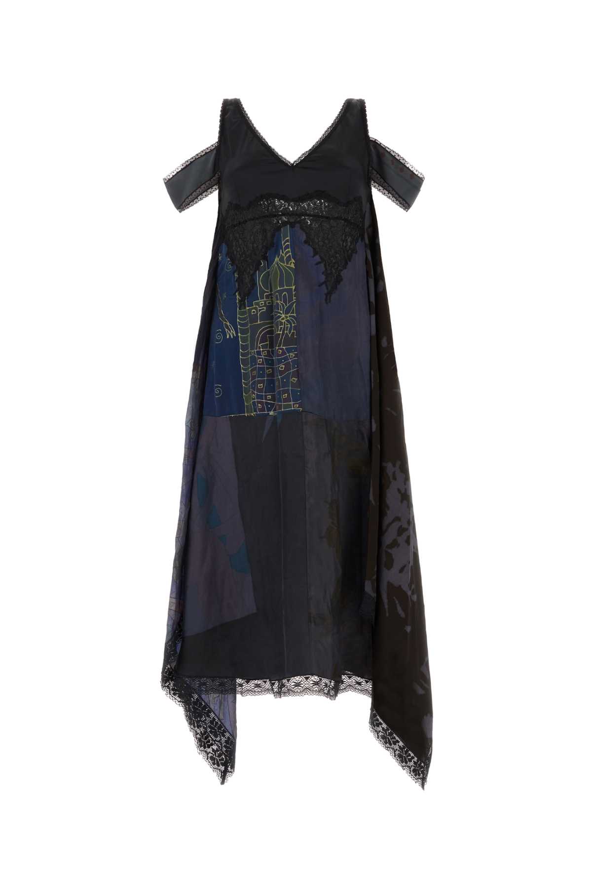 Multicolor silk dress D181SS23WUWOVSE000100 (MARINE SERRE / ワンピース・ドレス・オールインワン ) | MARINE SERRE (マリーン セル)