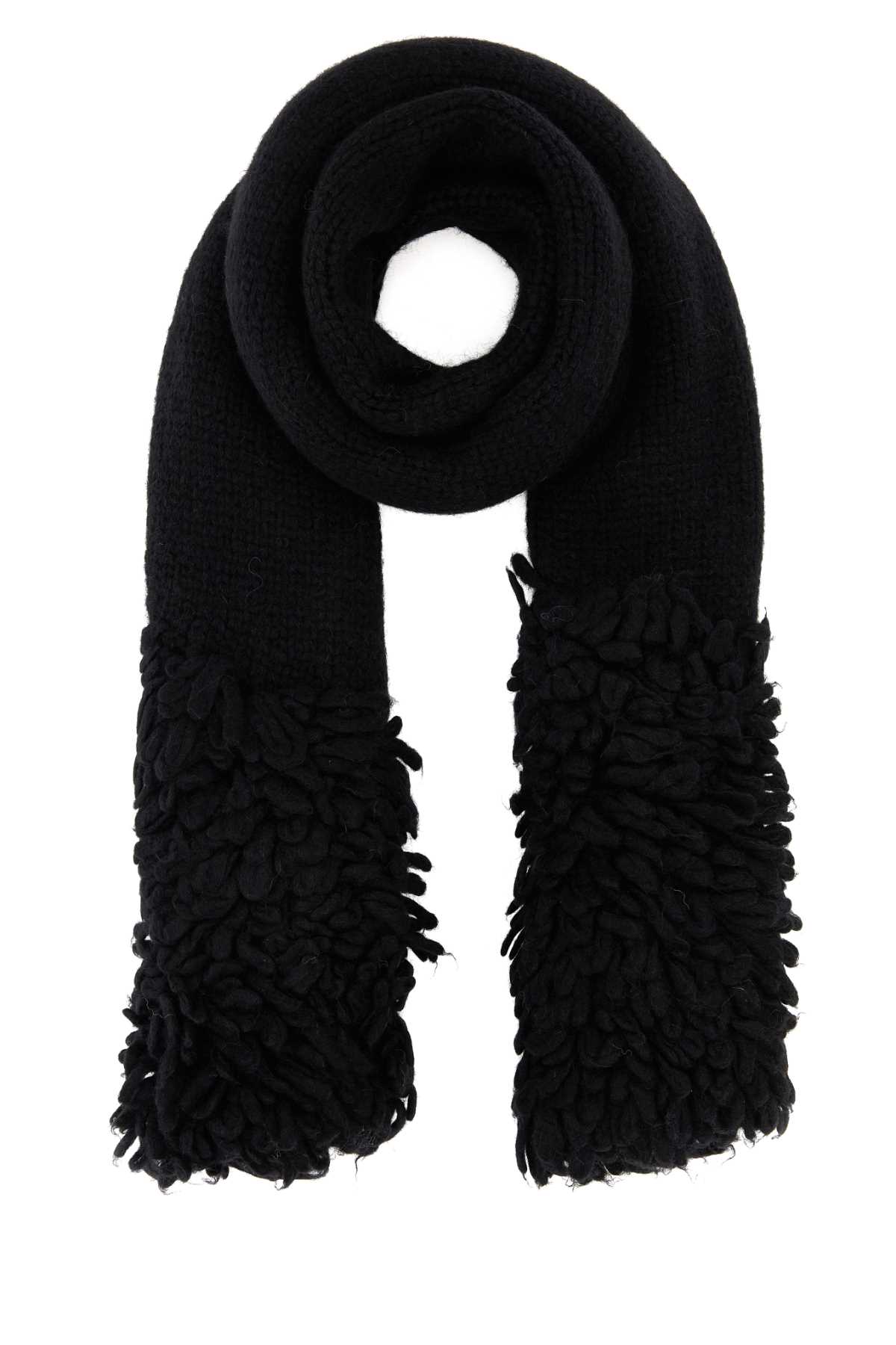 Black alpaca blend scarf F540257X30BLACK (LOEWE / スカーフ・マフラー ) | LOEWE (ロエベ)