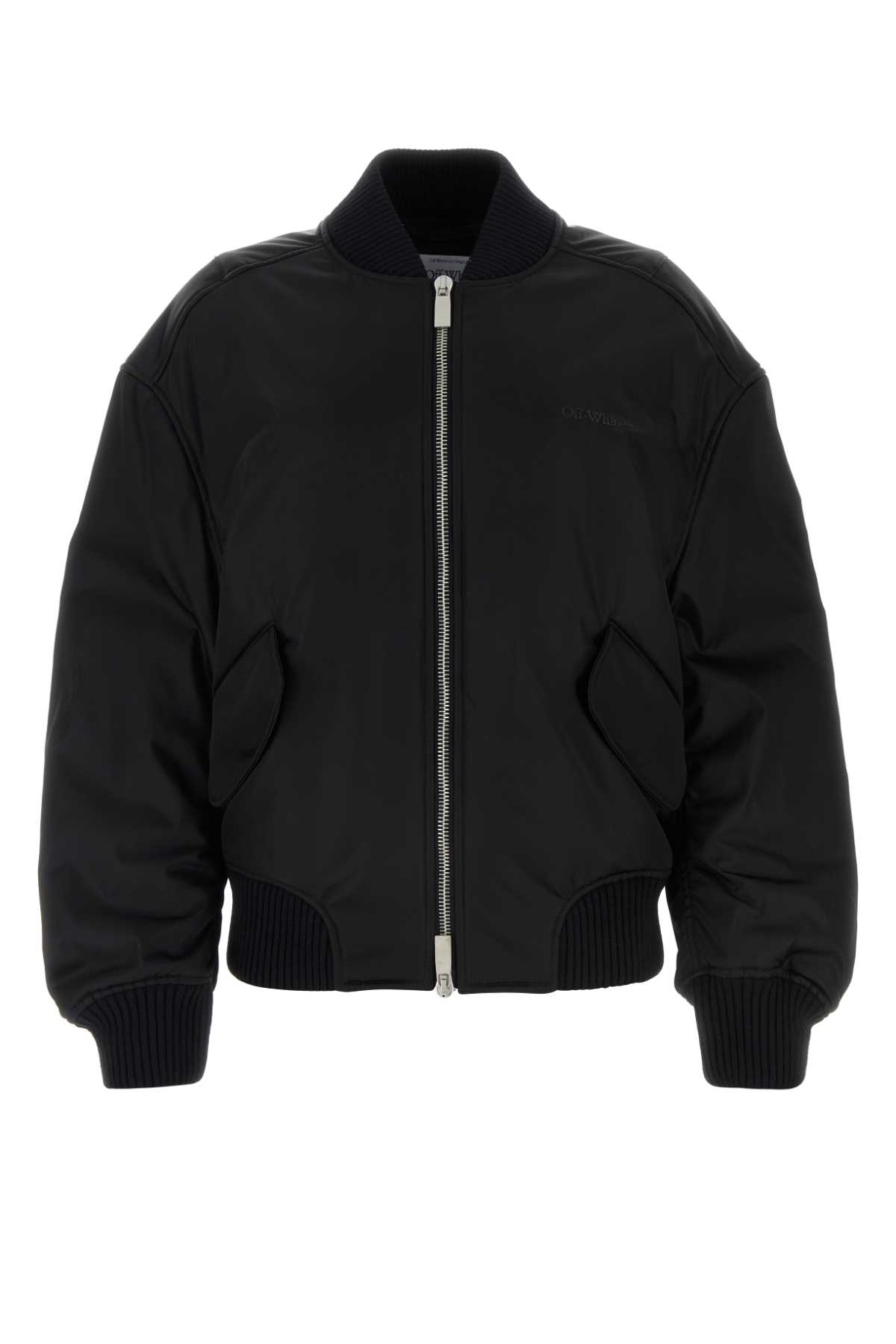 Black nylon blend bomber jacket OWEH028C99FAB0011010 (Off-White / カジュアルジャケット ) | Off-White (オフホワイト)