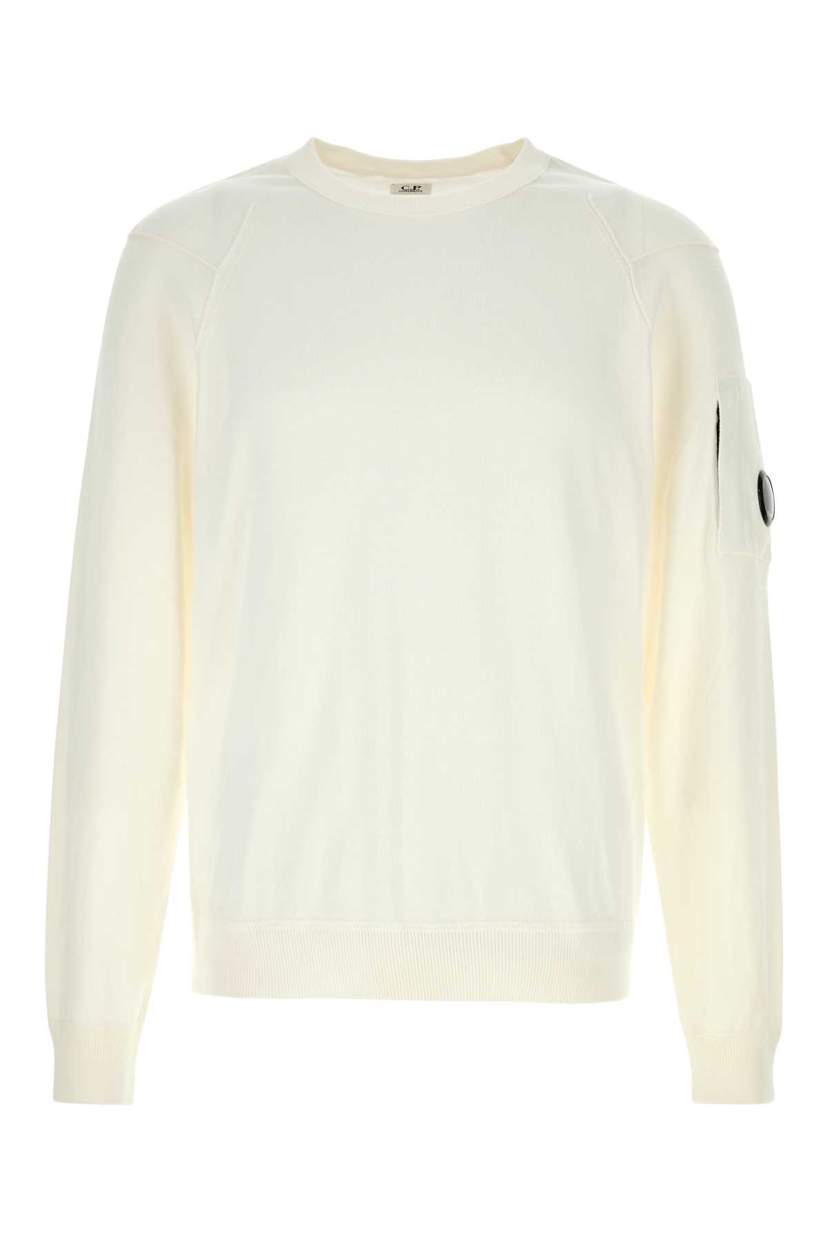 White cotton sweater 18CMKN026A004037A103 (C.P. Company / ニット・セーター・カーディガン ) | C.P. Company (シーピーカンパニー)
