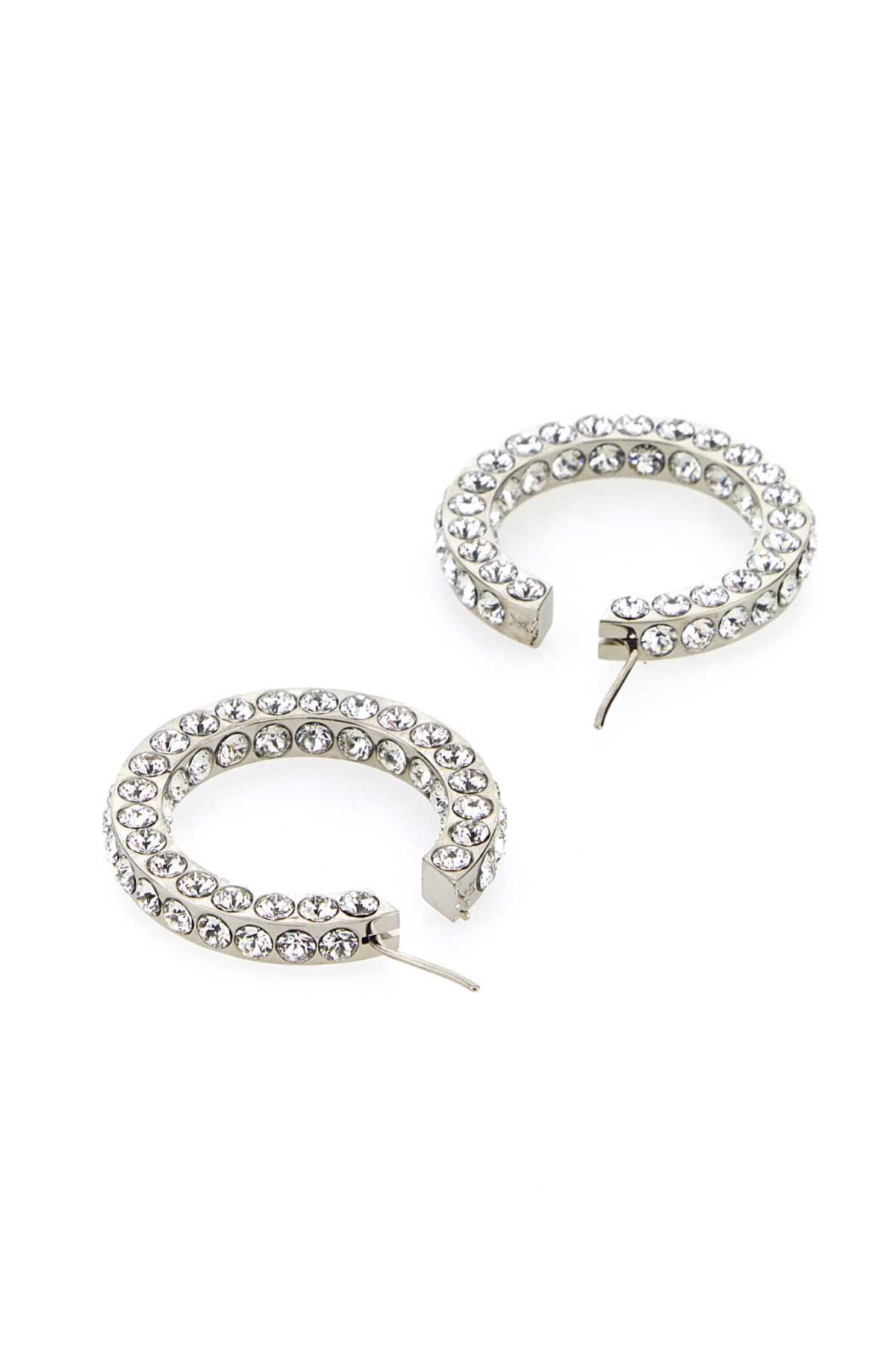 Embellished metal big Jaheel earrings JAHHOOPBIGWHICRYSILBA (AMINA MUADDI / ピアス・イヤリング ) | AMINA MUADDI (アミナ モアディ)(2)