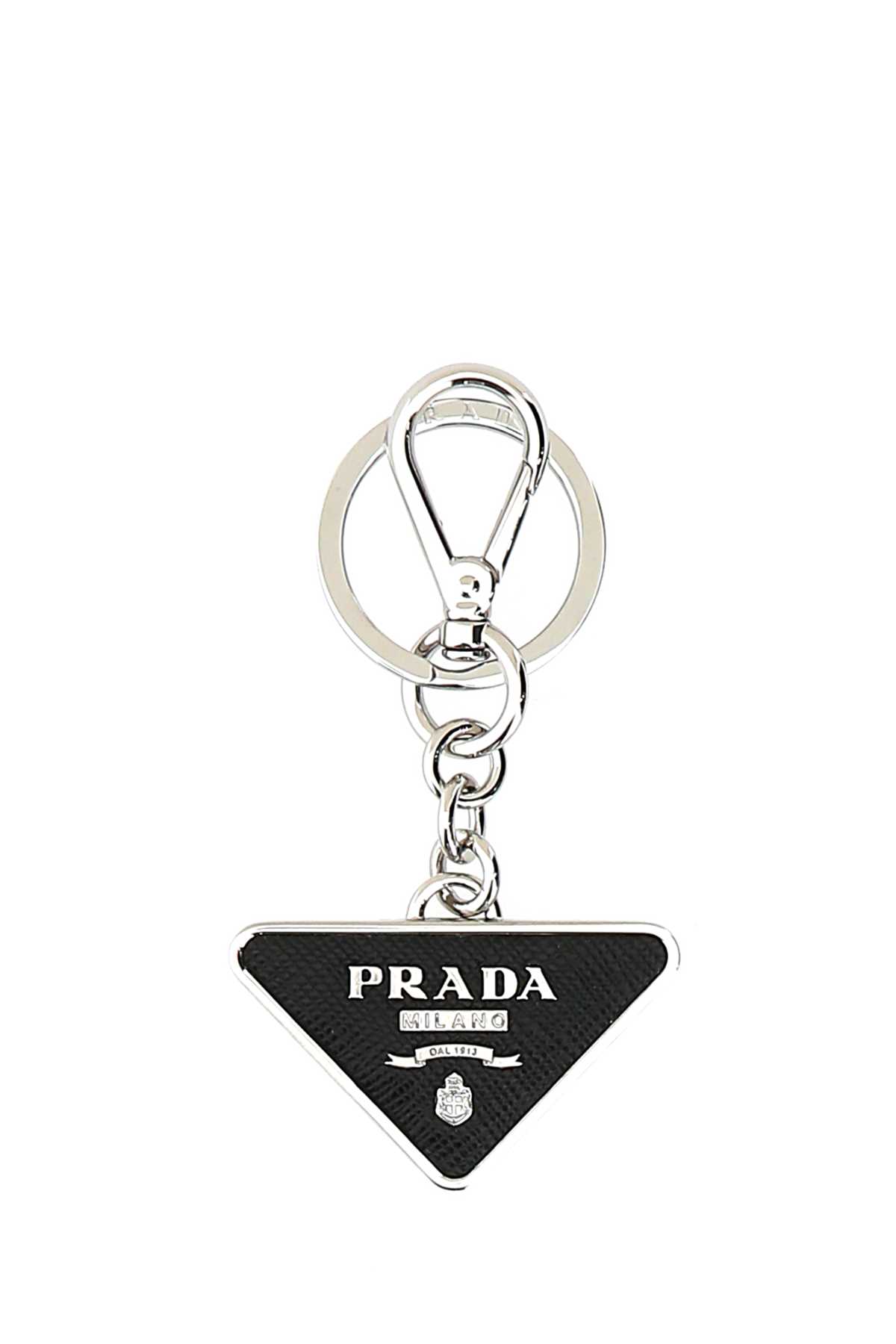 Two-tone leather and metal keychain 2PP080053F0002 (Prada / キーリング・キーケース ) | Prada (プラダ)