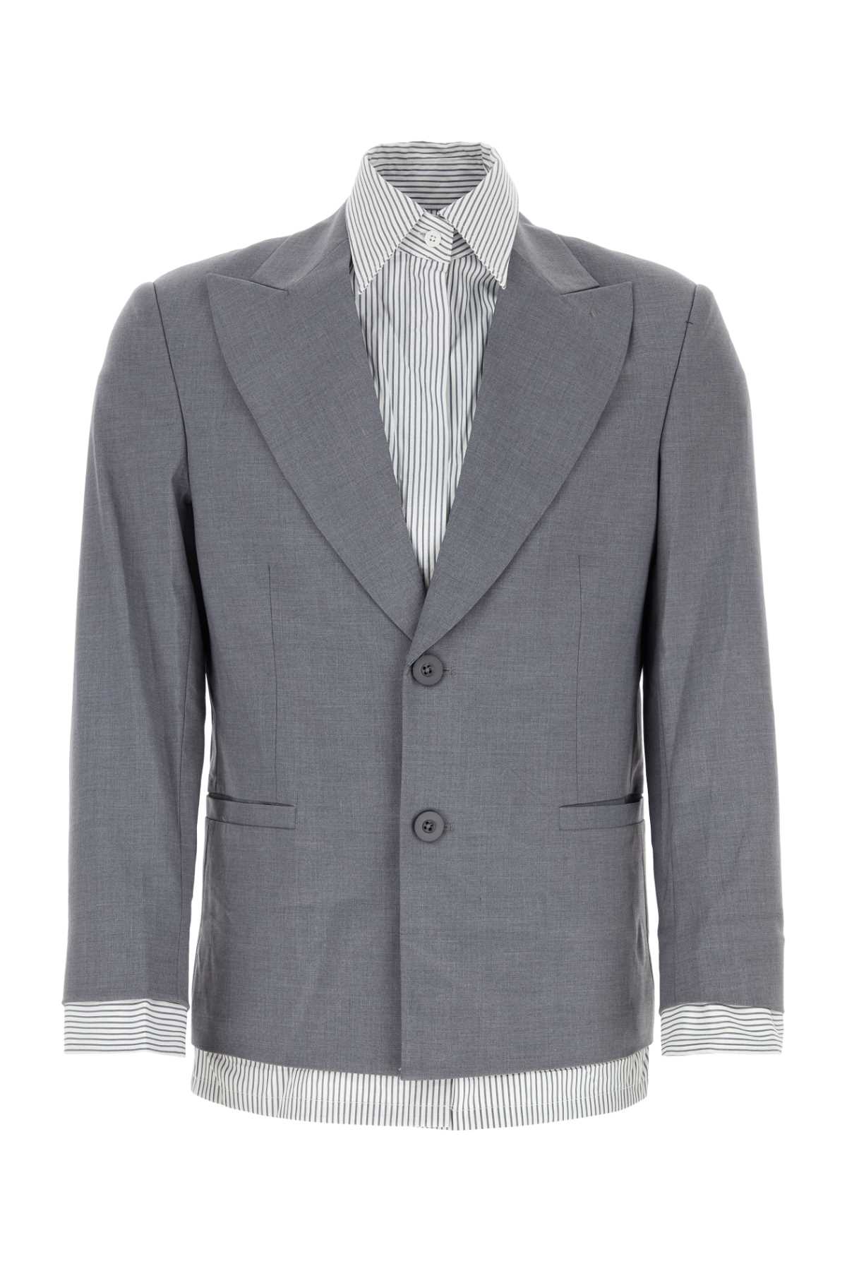 Grey stretch polyester blend blazer SUT10GREY (KidSuper Studios / ブレザー・ジャケット ) | KidSuper Studios (キッドスーパー ストゥディオス)