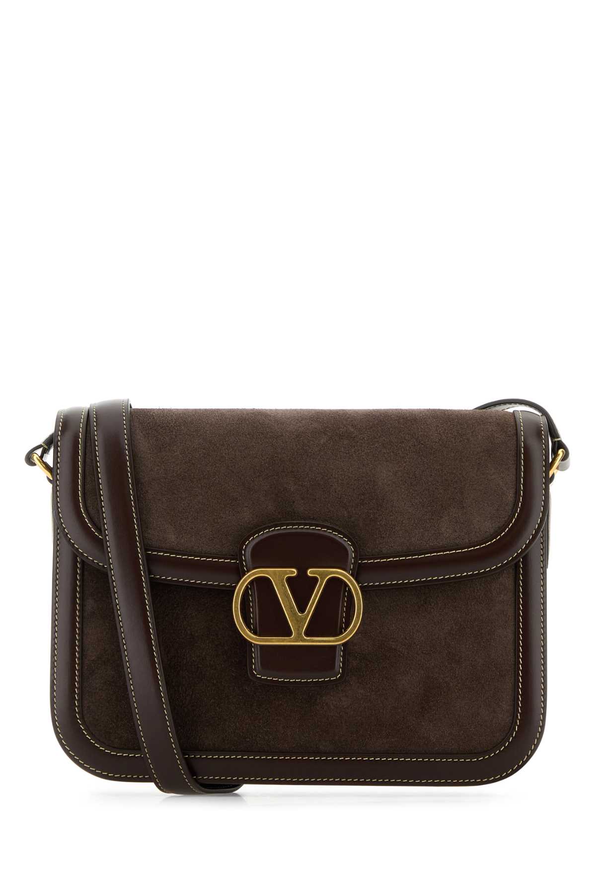Brown suede and leather 9TO5 shoulder bag 6W2B0R15QTJRE6 (Valentino Garavani / ハンドバッグ・ショルダーバッグ ) | Valentino Garavani (ヴァレンティノ)
