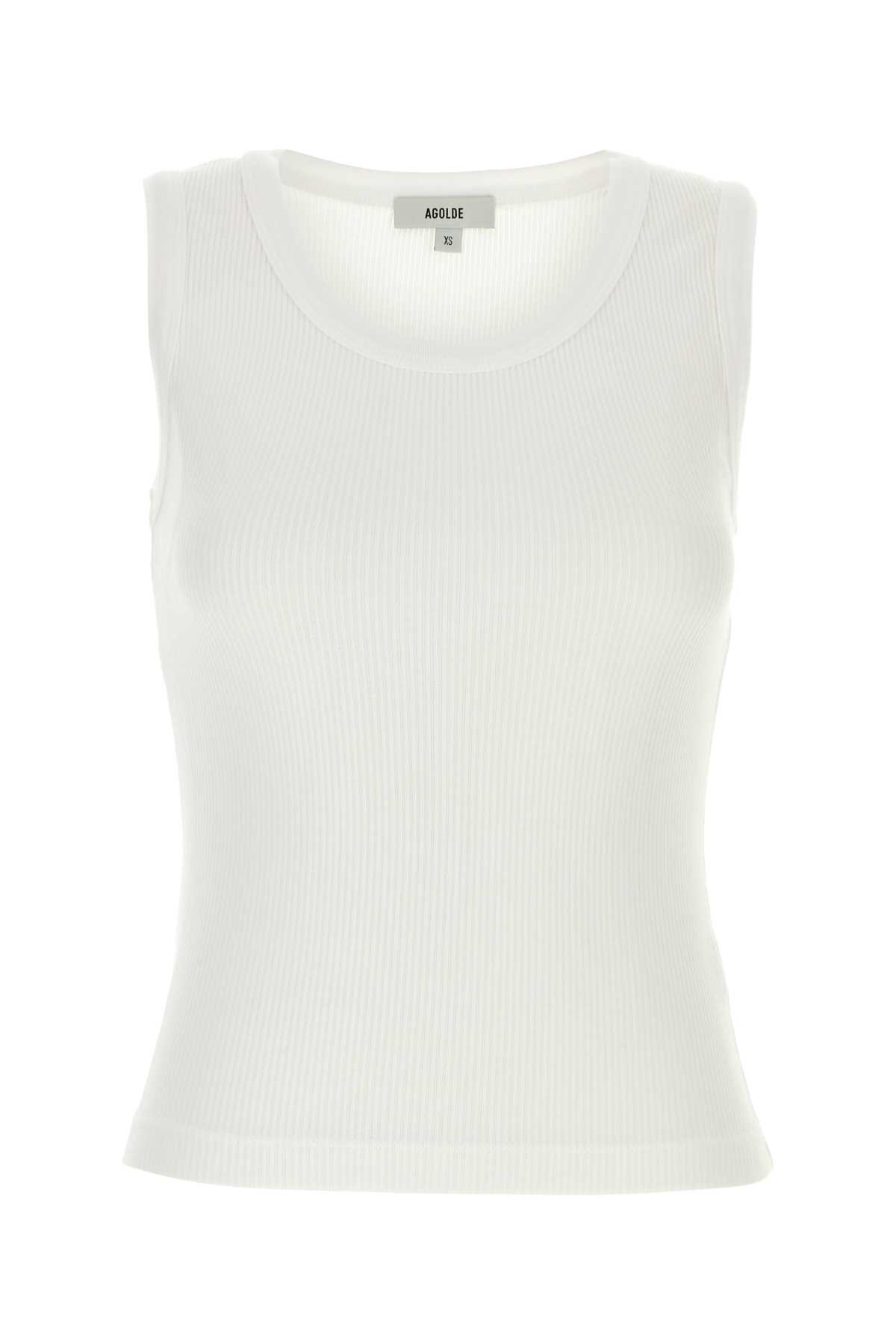 White stretch cotton blend tank top A73681260WHT (AGOLDE / タンクトップ・キャミソール ) | AGOLDE (エーゴールドイー)