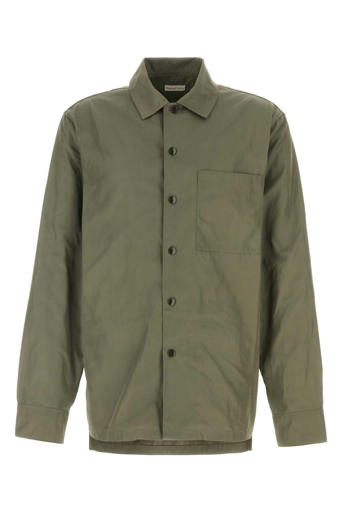 Army green polyester Cornish shirt 2510207331275606 (Dries Van Noten / シャツ・ブラウス ) | Dries Van Noten (ドリスヴァンノッテン)