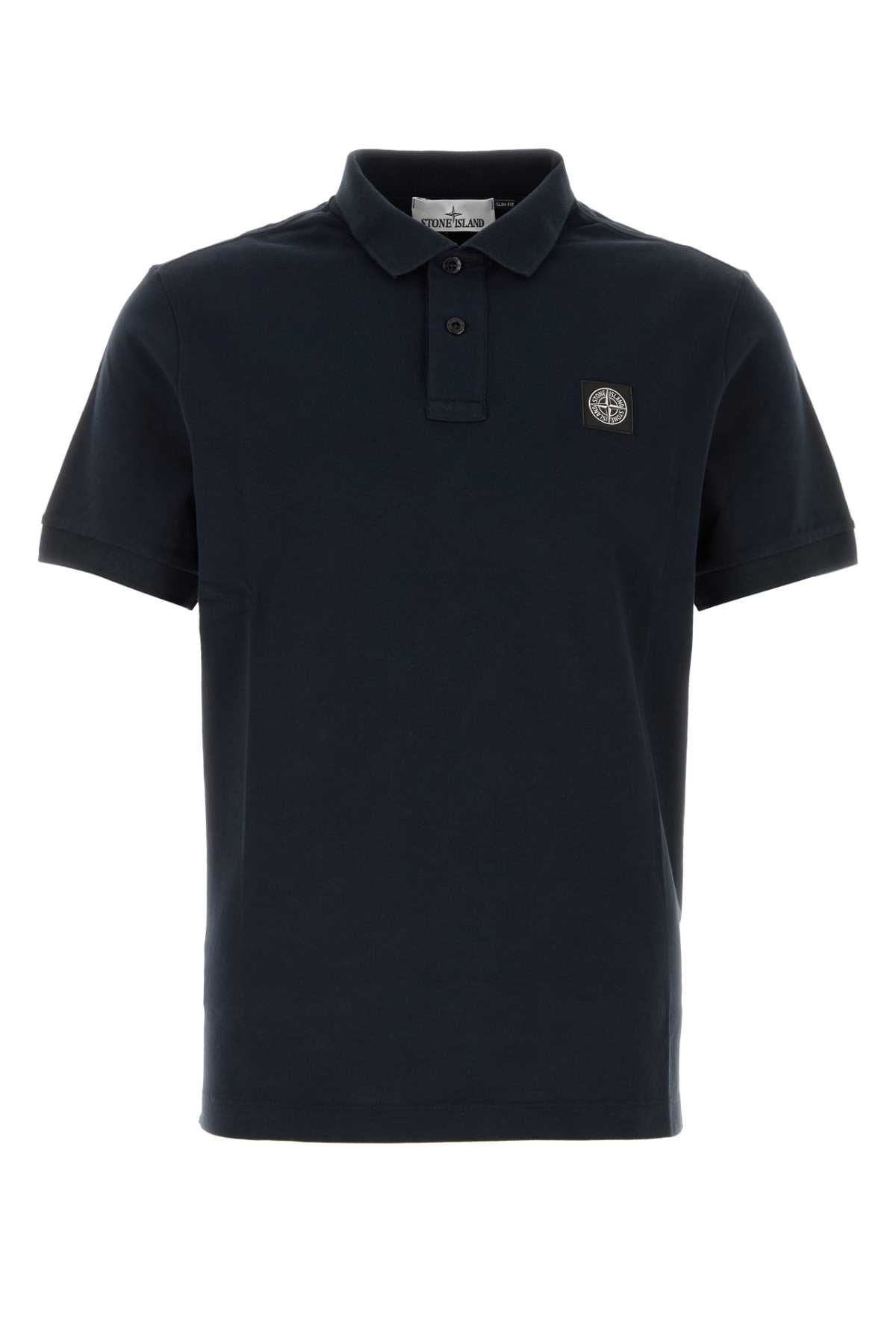 Midnight blue stretch piquet polo shirt 220000517V0020 (STONE ISLAND / ポロシャツ ) | STONE ISLAND (ストーンアイランド)