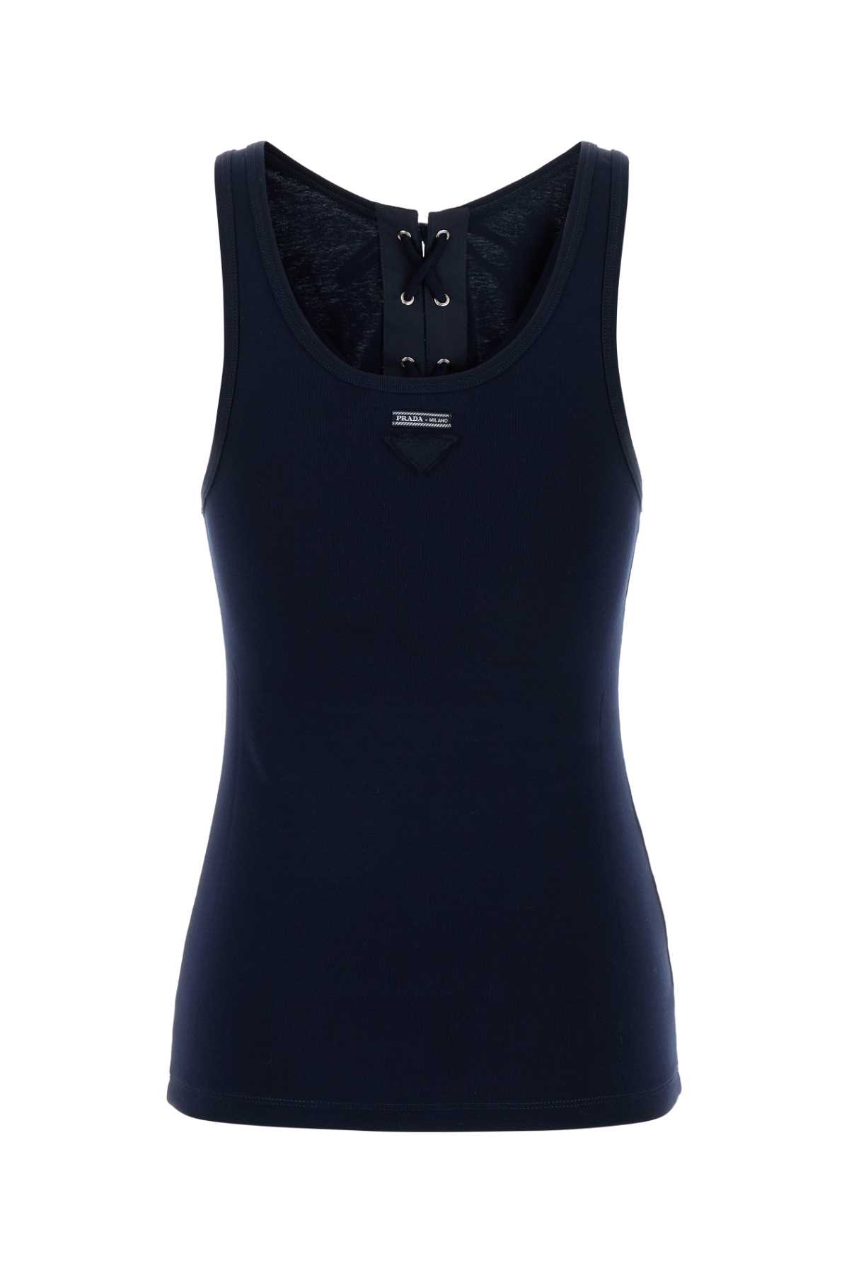 Navy blue cotton tank top 39603SOOO10Z0F0124 (Prada / タンクトップ・キャミソール ) | Prada (プラダ)(1)