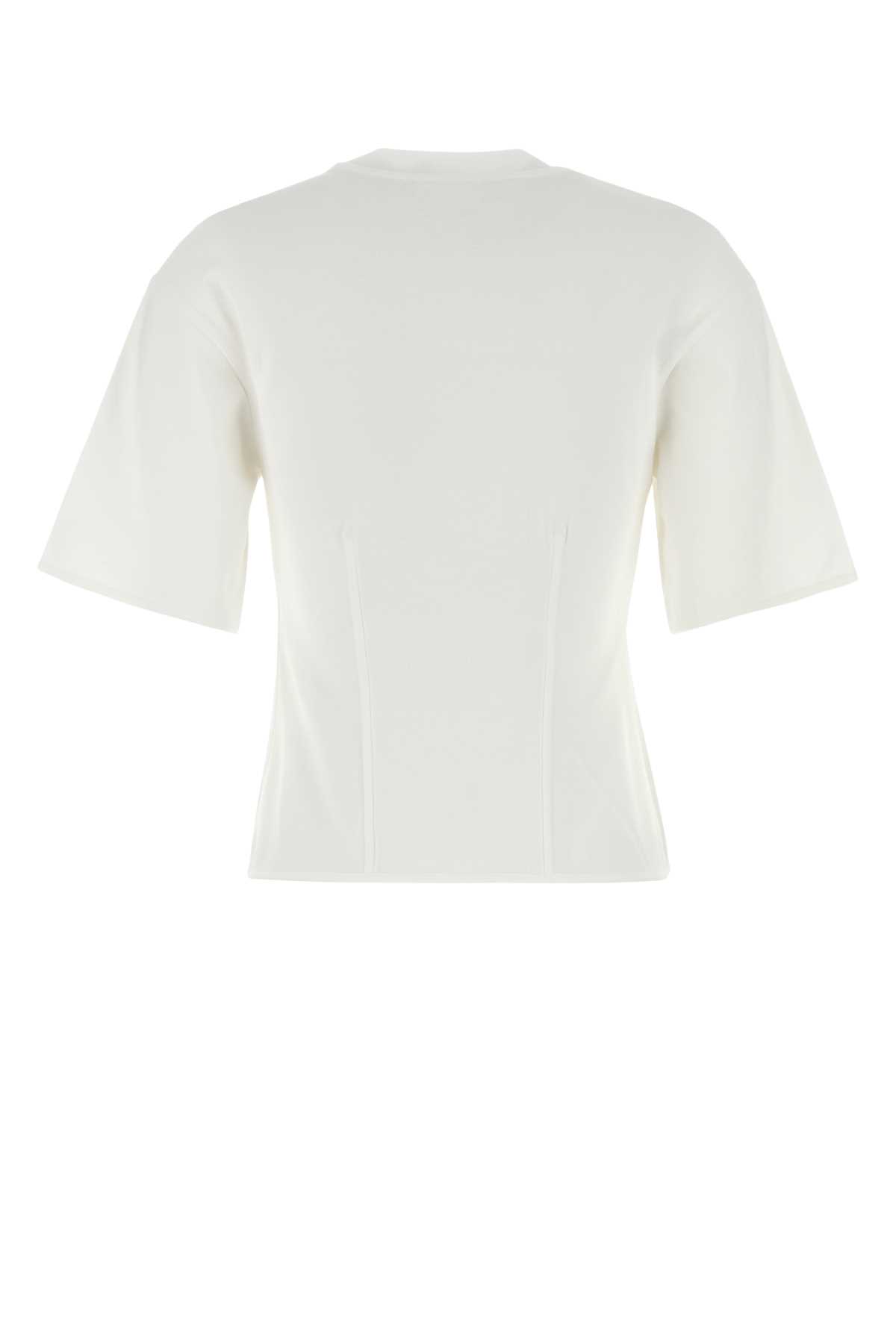 White stretch cotton t-shirt 838504QLAEU9000 (Alexander McQUEEN / Tシャツ・カットソー ) | Alexander McQUEEN (アレキサンダー・マックイーン)(1)