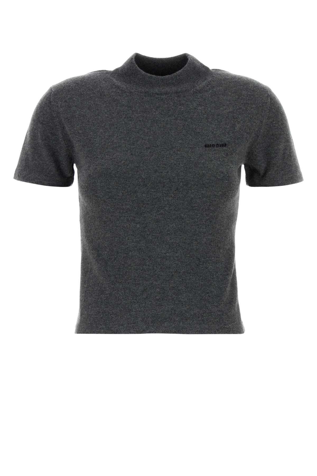 Charcoal cashmere sweater MMR451SOOO18A9F0480 (MIU MIU / ニット・セーター・カーディガン ) | MIU MIU (ミュウミュウ)