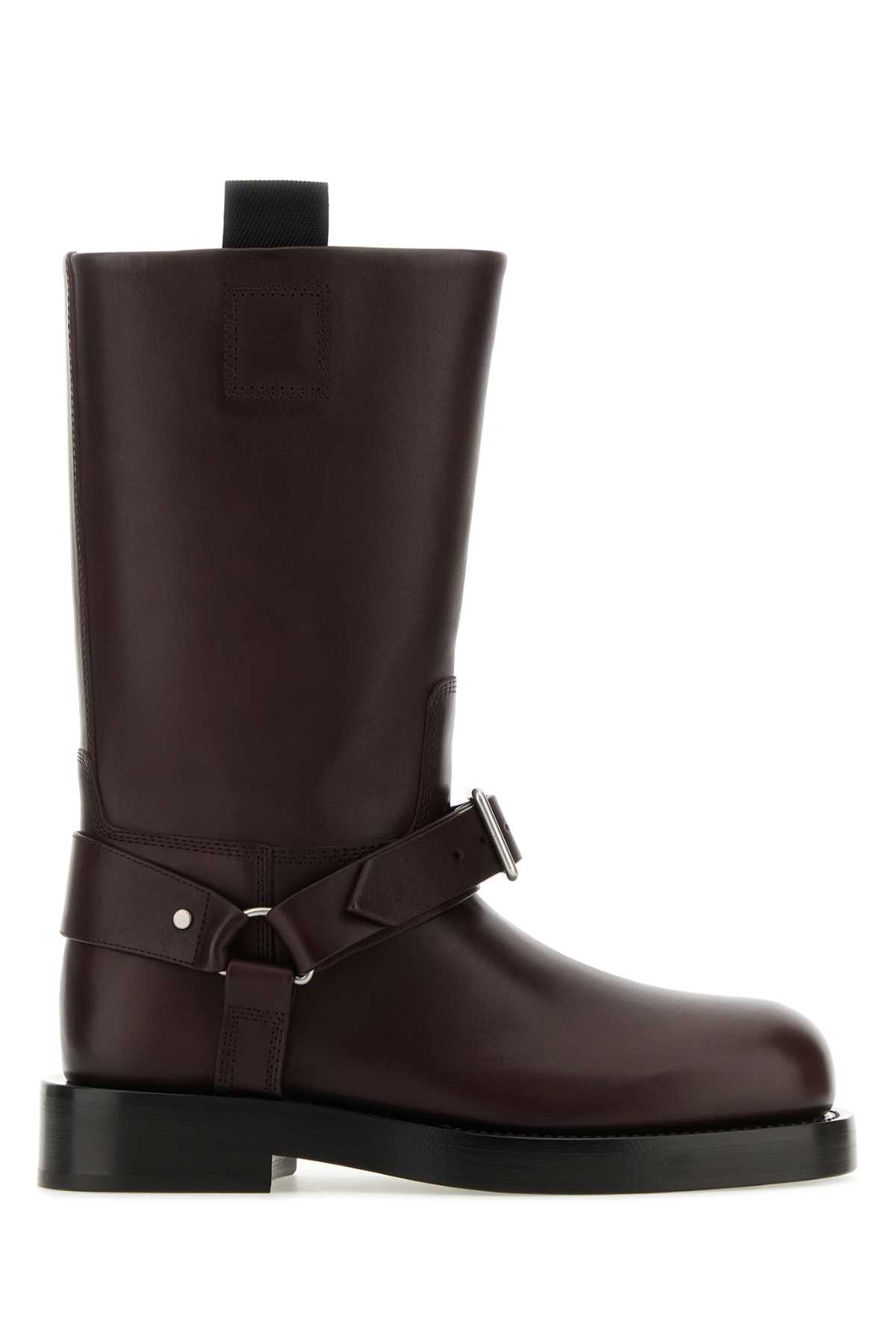 Aubergine leather Saddle ankle boots 8077375A1302 (Burberry / ブーツ ) | Burberry (バーバリー)