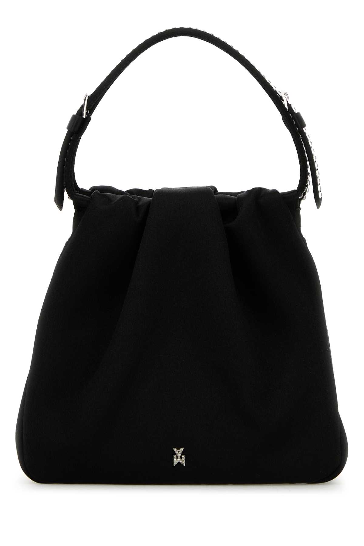 Black satin Vittoria Crystal handbag VITTORIACRYSTALBLKWHTSIL (AMINA MUADDI / ハンドバッグ・ショルダーバッグ ) | AMINA MUADDI (アミナ モアディ)(2)
