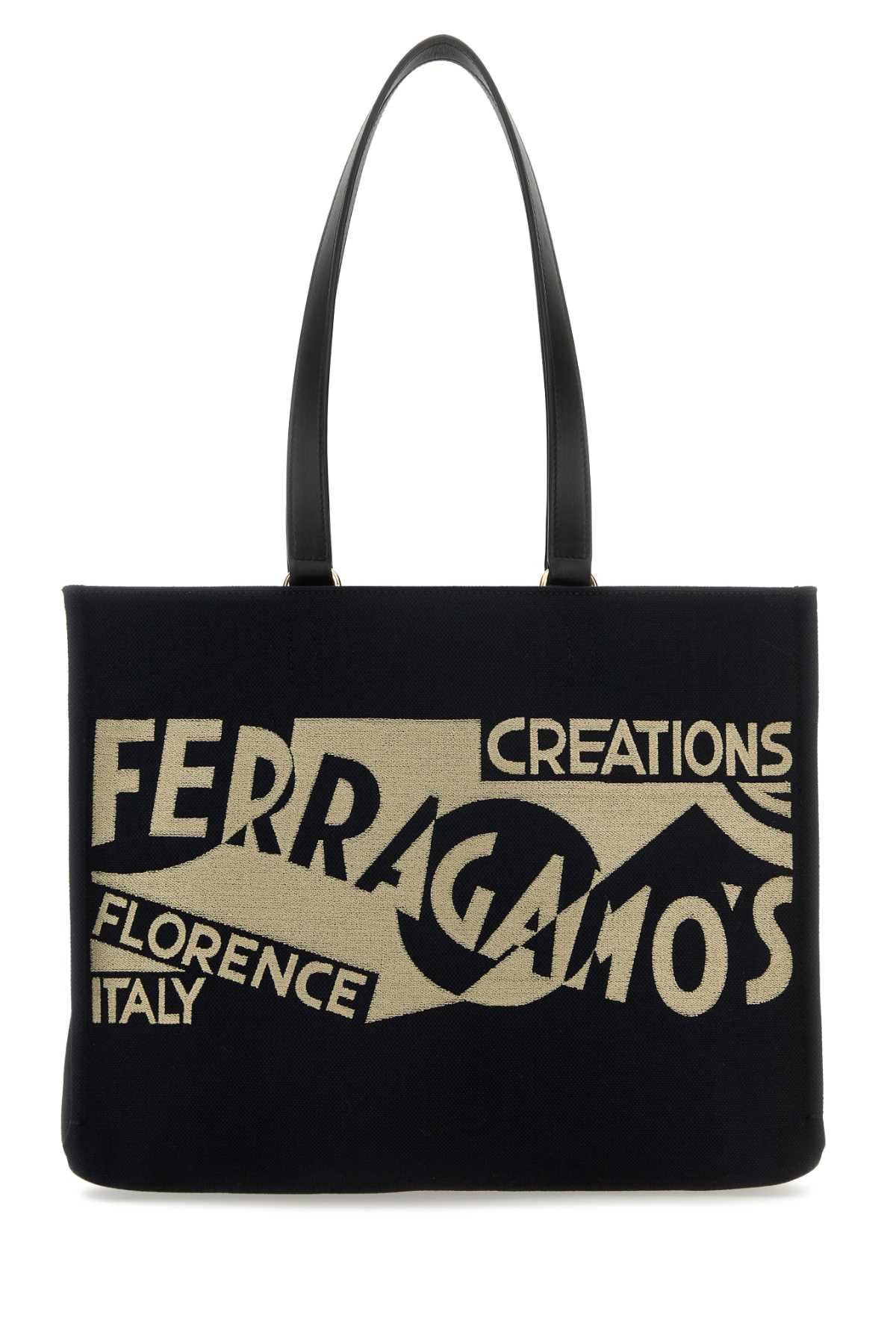 Black canvas shopping bag 219475776542NERONERONERO (FERRAGAMO / トートバッグ ) | FERRAGAMO (フェラガモ)