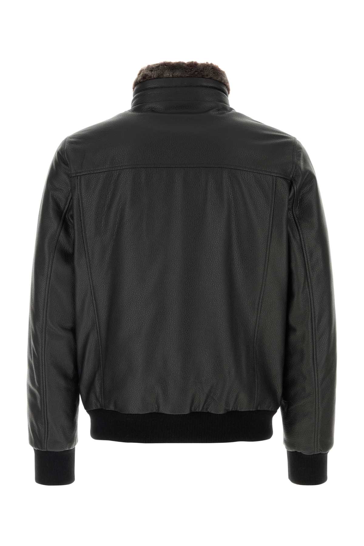 Black leather Cleros bomber jacket CLEROSP1BLACK (MooRER / レザー&ファージャケット・コート ) | MooRER (ムーレー)(1)