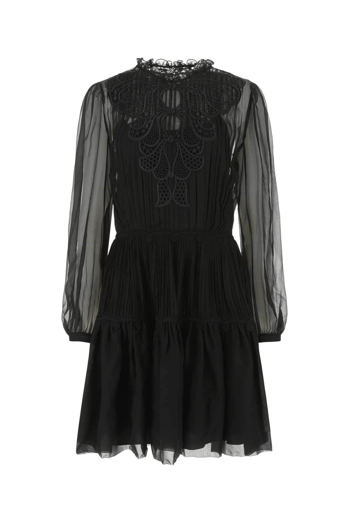 Black chiffon mini dress 04590114V0555 (ALBERTA FERRETTI / ワンピース・ドレス・オールインワン ) | ALBERTA FERRETTI (アルベルタ フェレッティ)