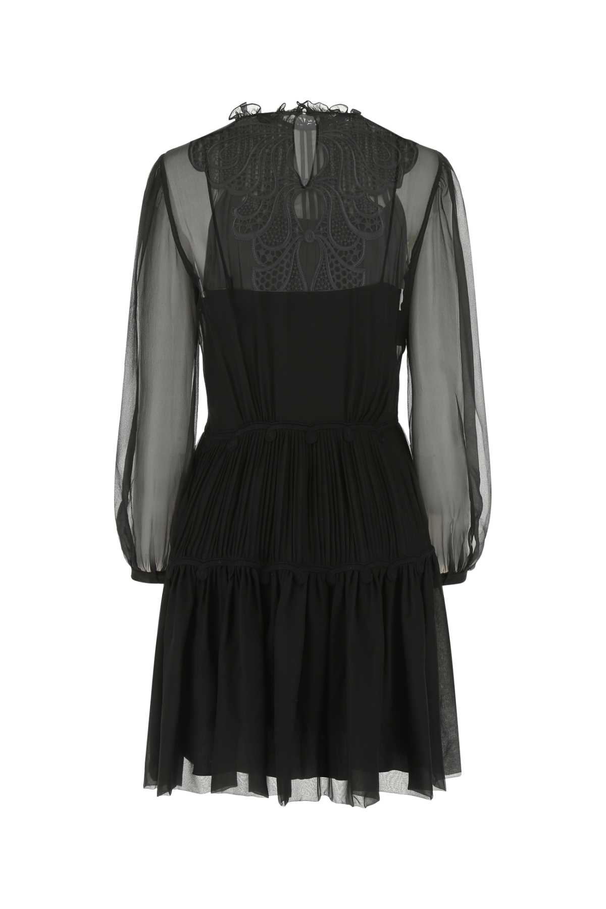 Black chiffon mini dress 04590114V0555 (ALBERTA FERRETTI / ワンピース・ドレス・オールインワン ) | ALBERTA FERRETTI (アルベルタ フェレッティ)(1)