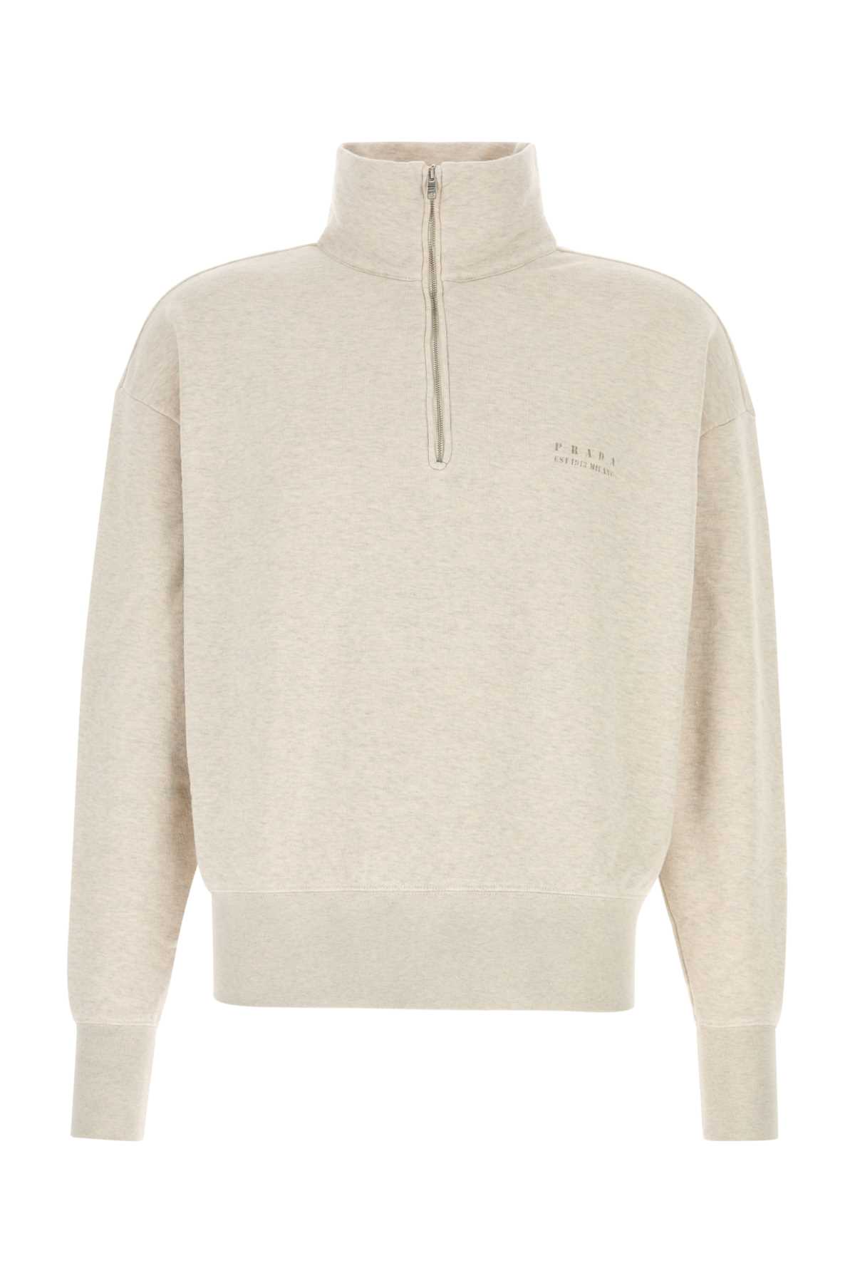 Melange sand cotton sweatshirt UJL39CSOOO17IPF0018 (Prada / スウェット・フーディー ) | Prada (プラダ)