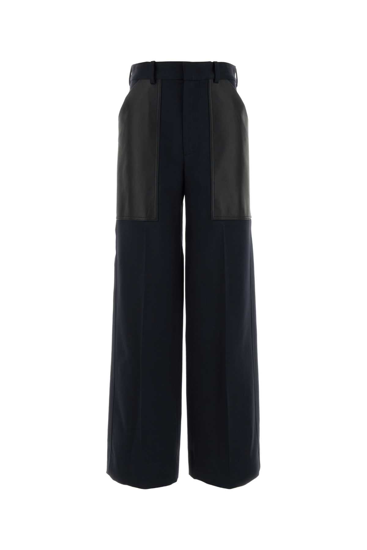 Dark blue wool and cotton palazzo pant 838347V5P404246 (Bottega Veneta / パンツ ) | Bottega Veneta (ボッテガ・ヴェネタ)